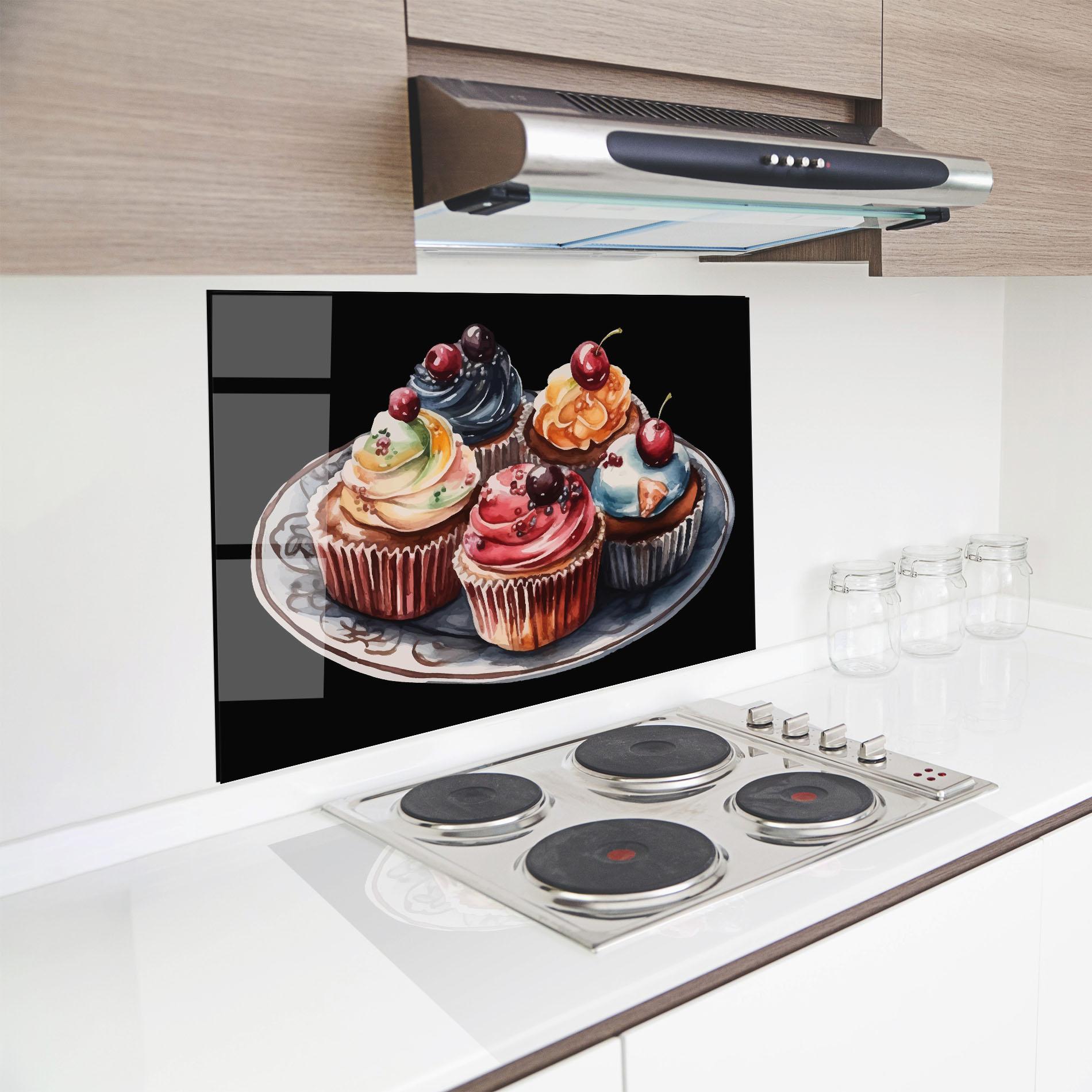 Стъклен панел за кухня Colorful Muffins mockup 8