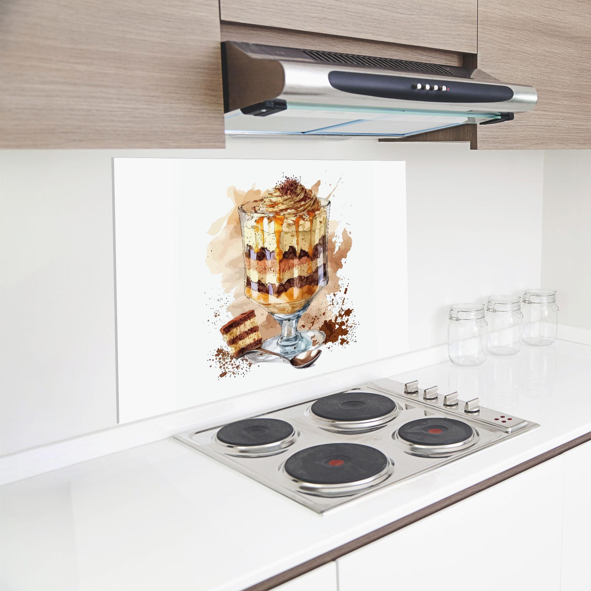 Стъклен панел за кухня Cup Dessert mockup 8