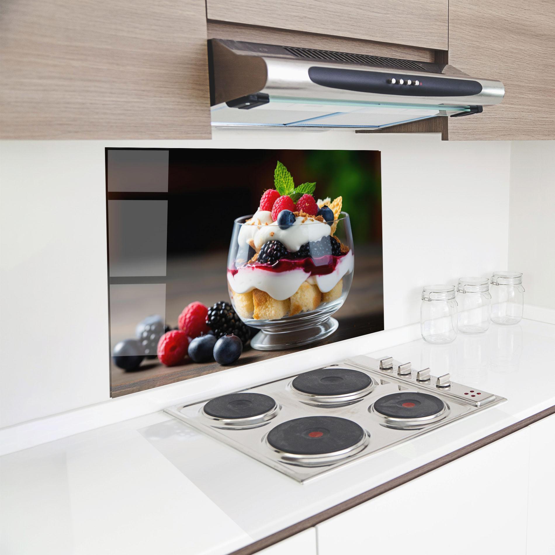 Стъклен панел за кухня Cup Sweet Dessert mockup 8