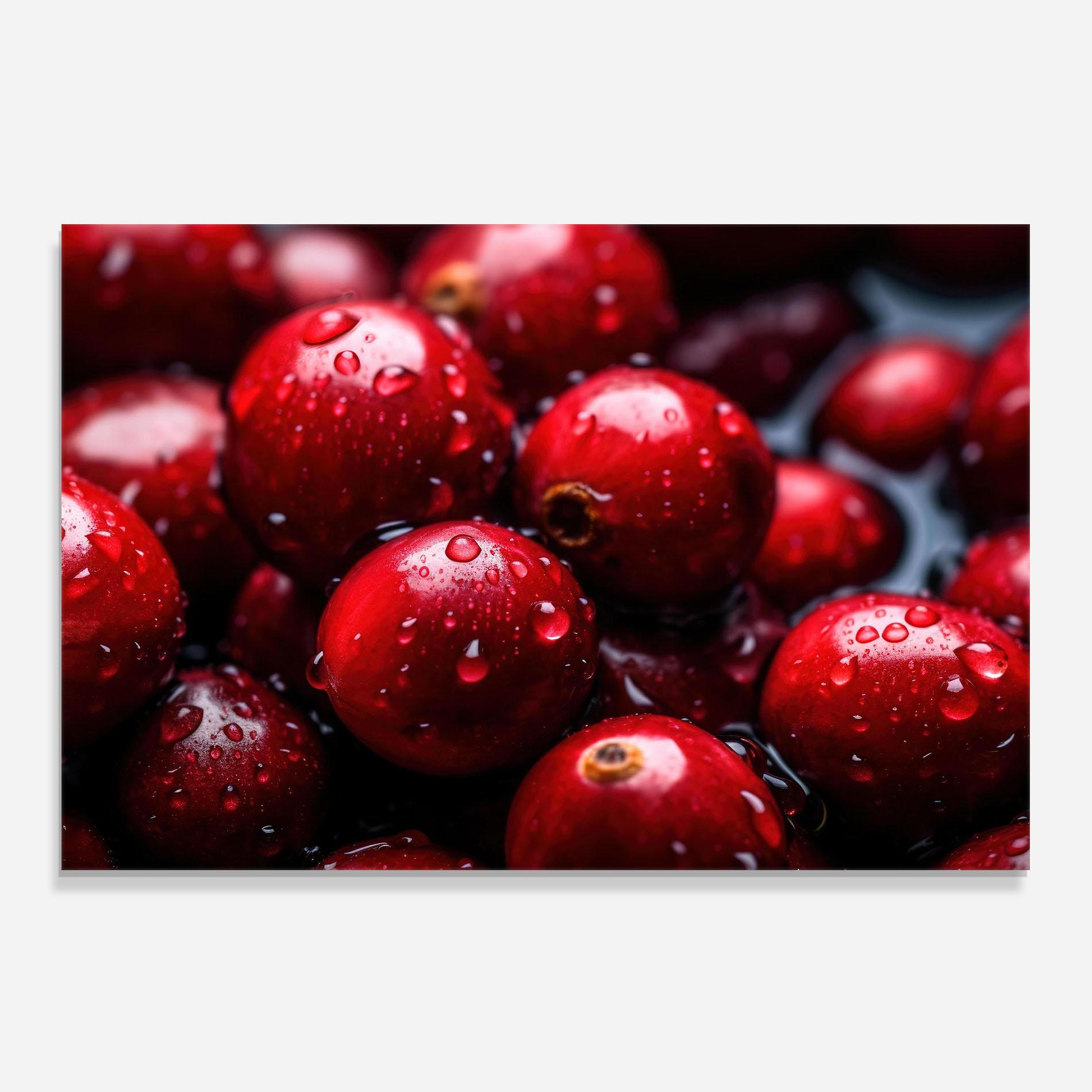 Стъклен панел за кухня Wet Cranberries mockup 0