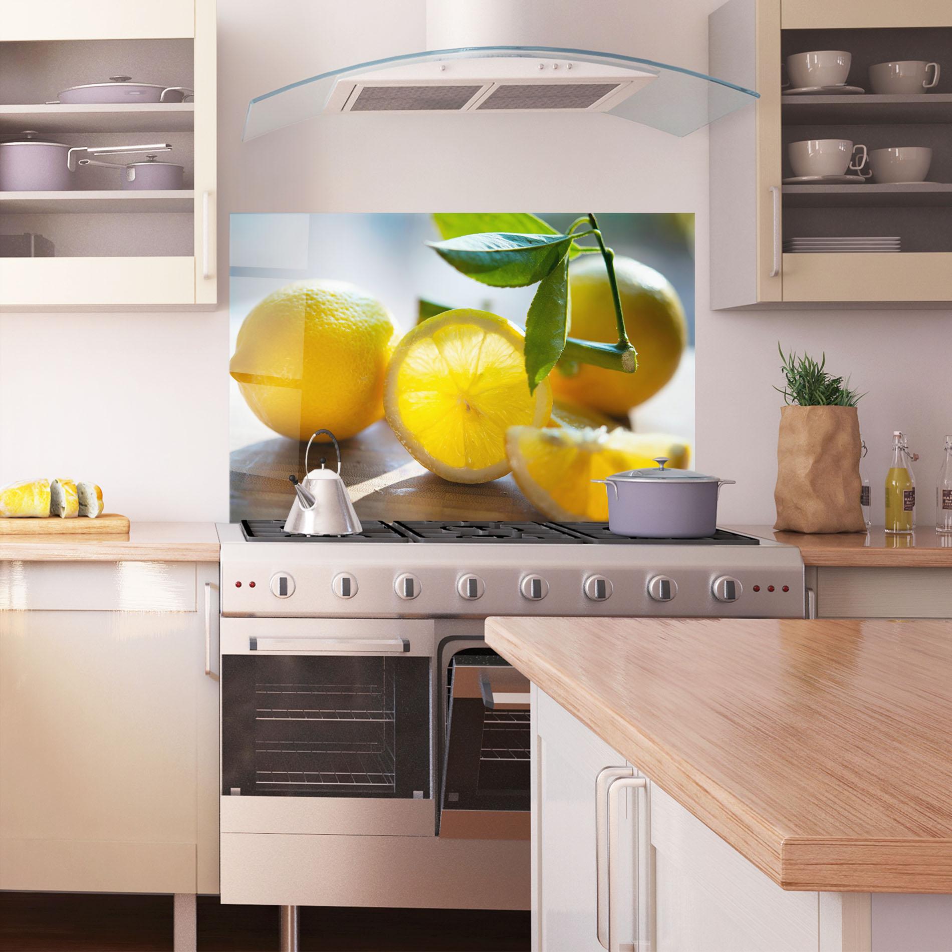Стъклен панел за кухня Lemon In The Sun mockup 1
