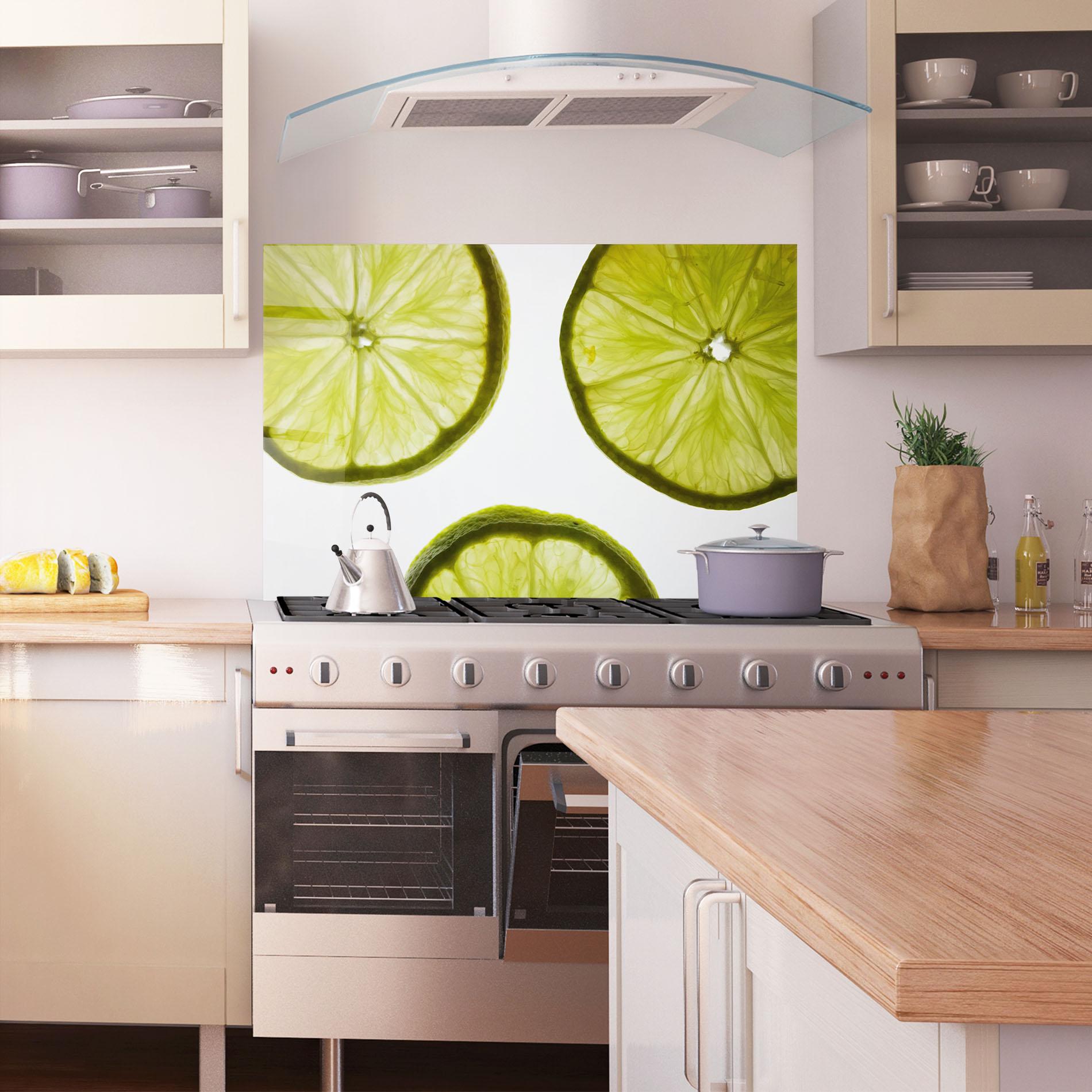 Стъклен панел за кухня Lime Slice mockup 1
