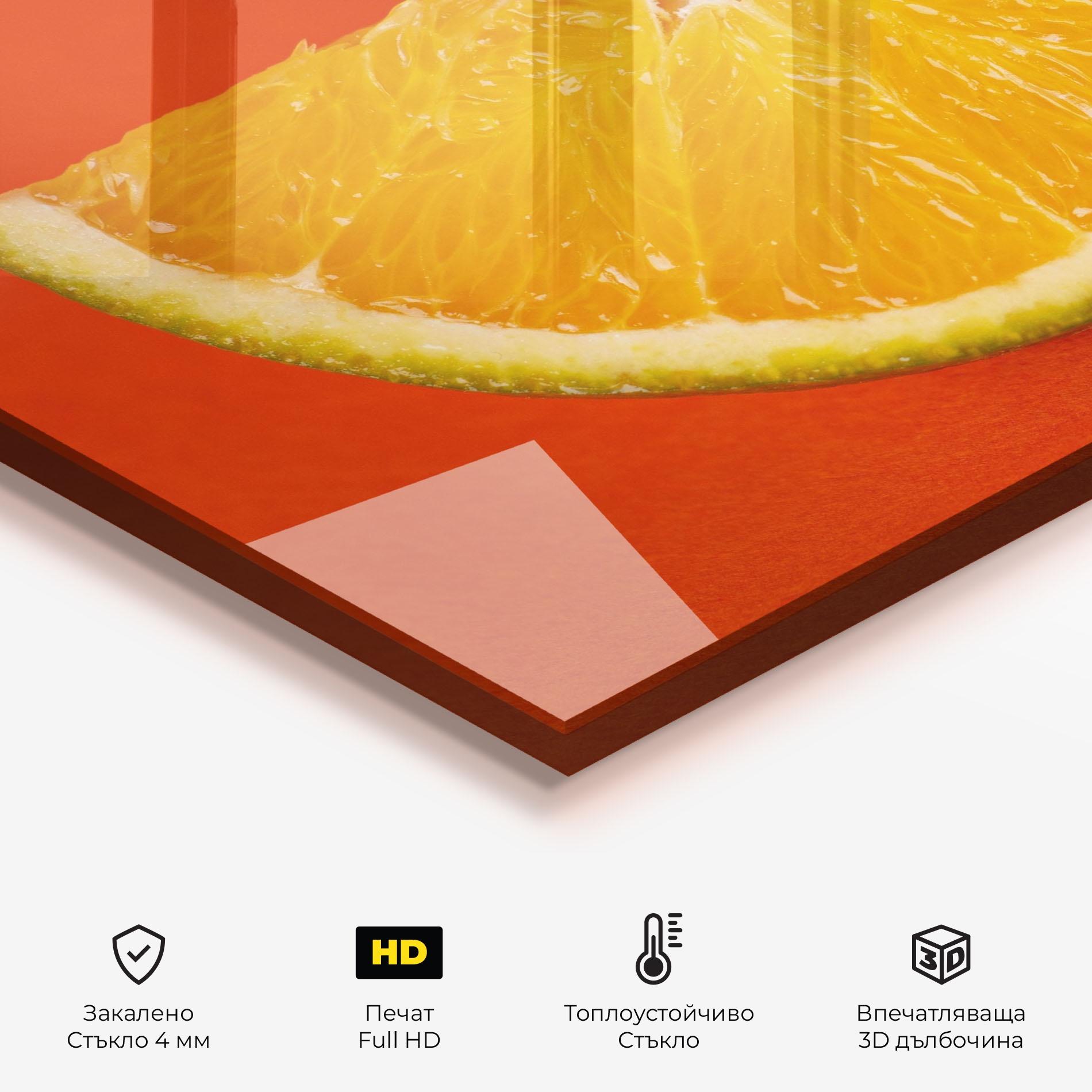 Стъклен панел за кухня Green Orange mockup 2