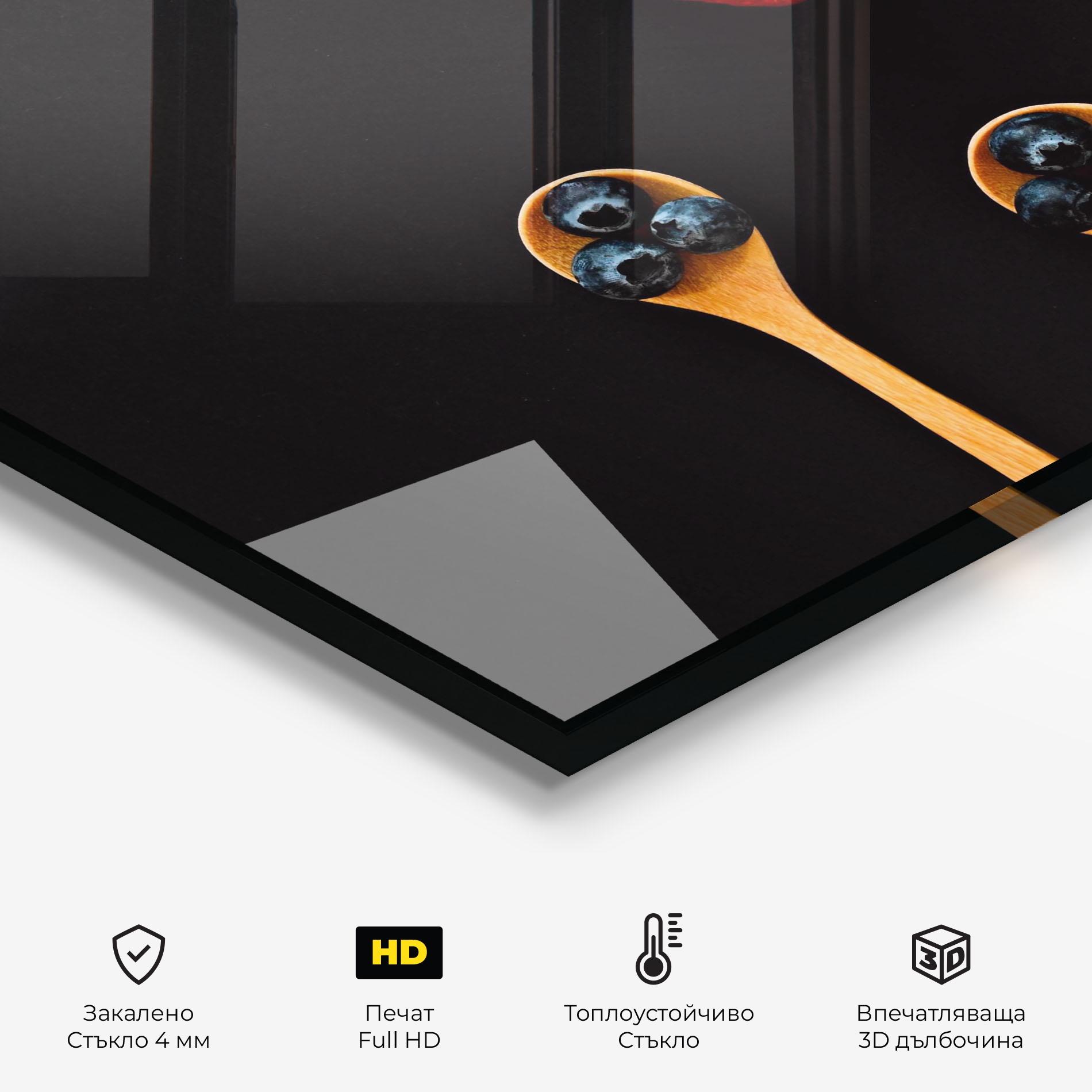 Стъклен панел за кухня Strawberries And Blueberries mockup 2