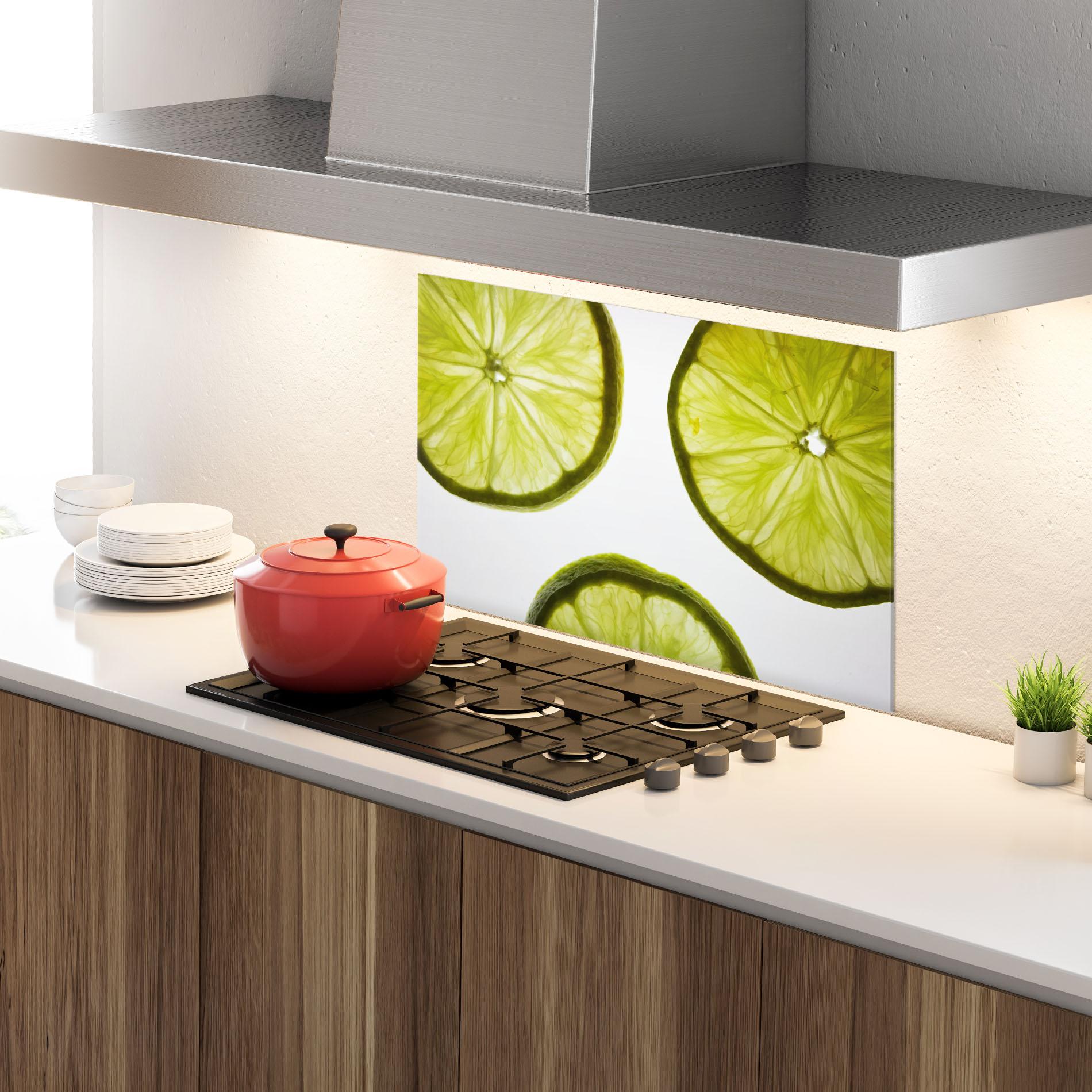 Стъклен панел за кухня Lime Slice mockup 4