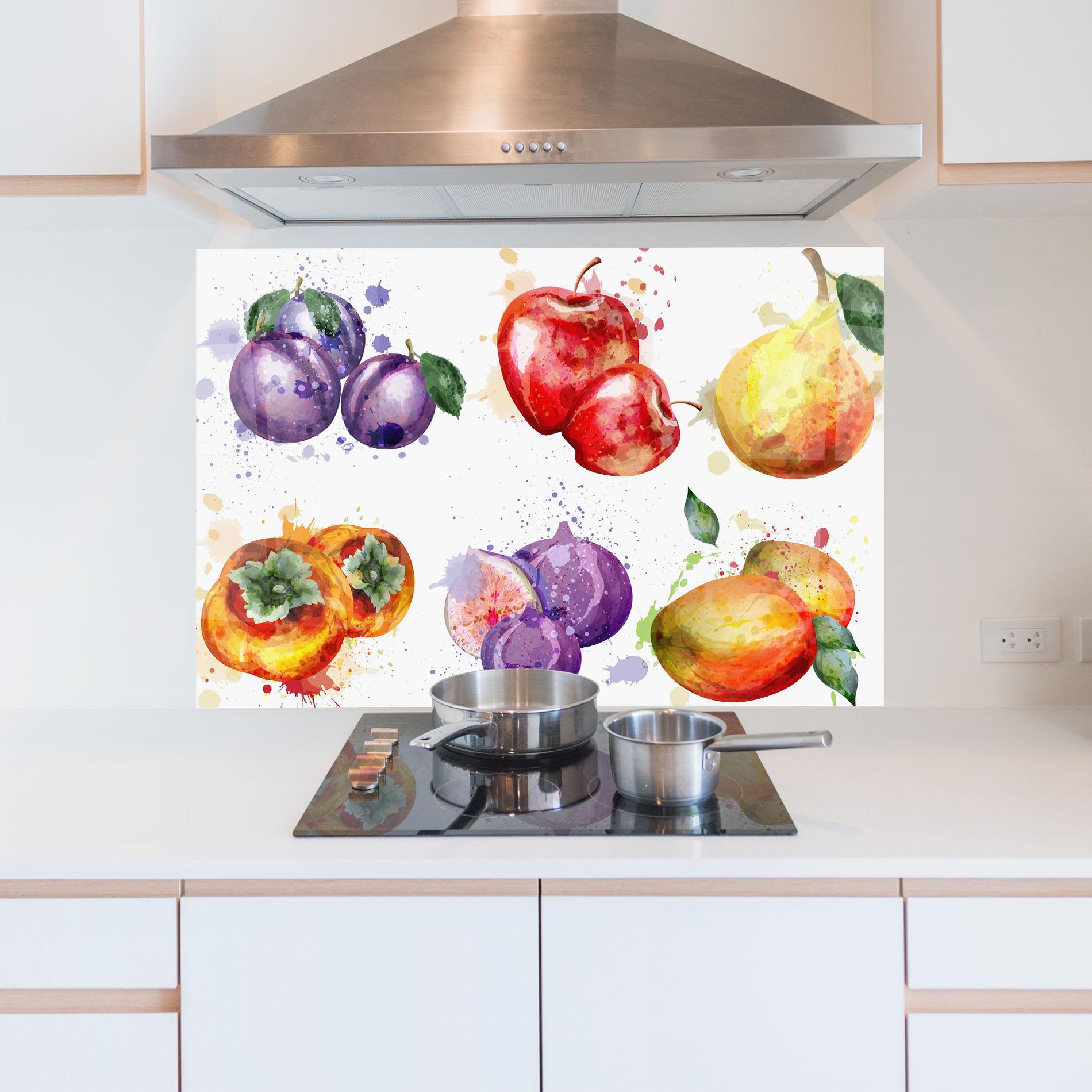 Стъклен панел за кухня Fruits Art mockup 5