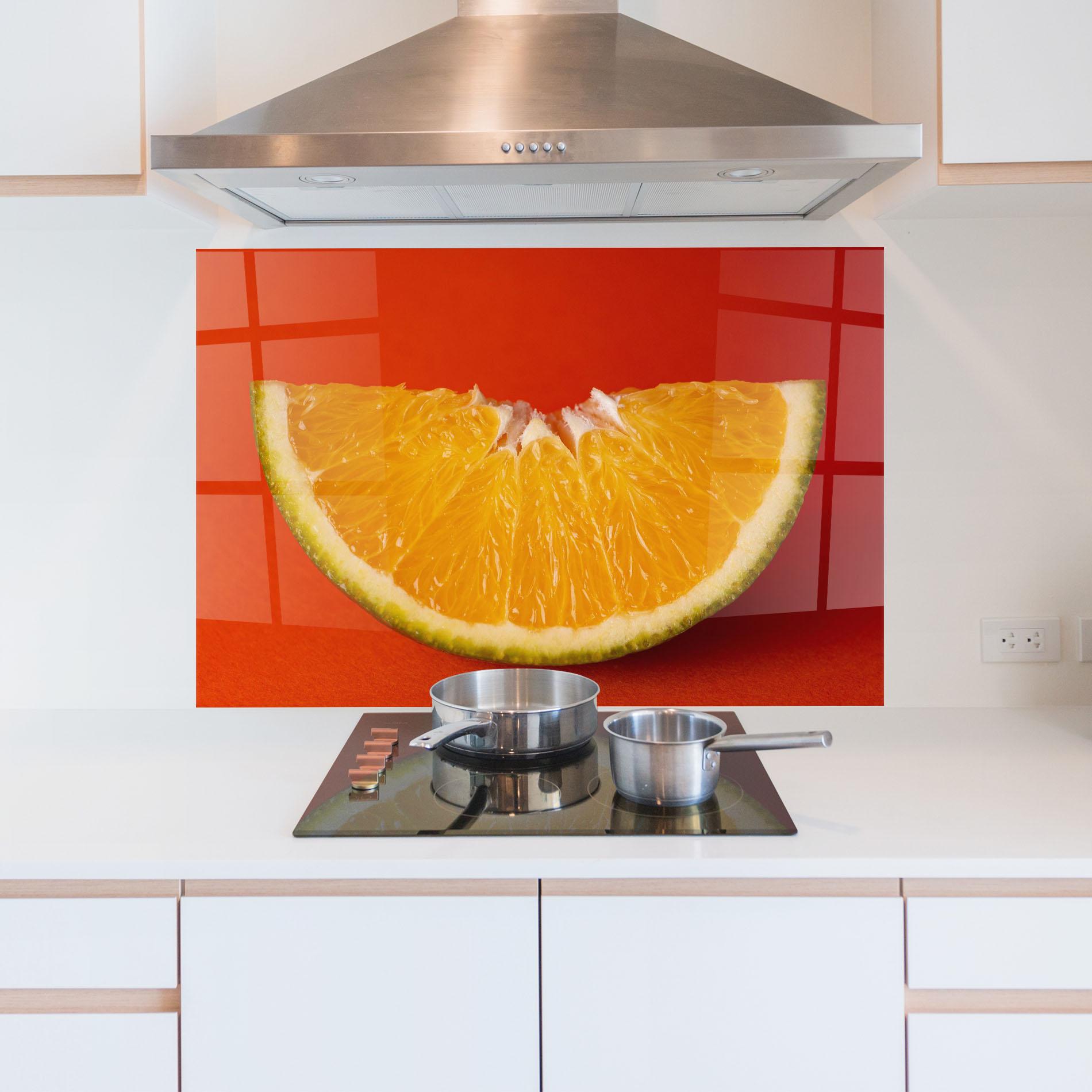 Стъклен панел за кухня Green Orange mockup 5