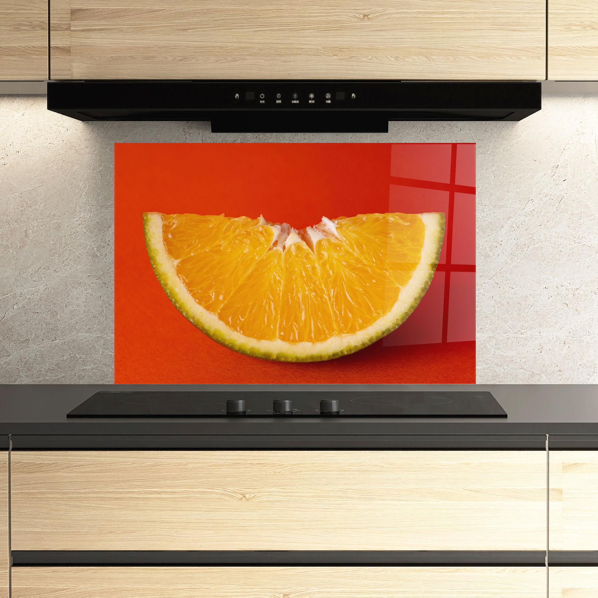 Стъклен панел за кухня Green Orange mockup 3