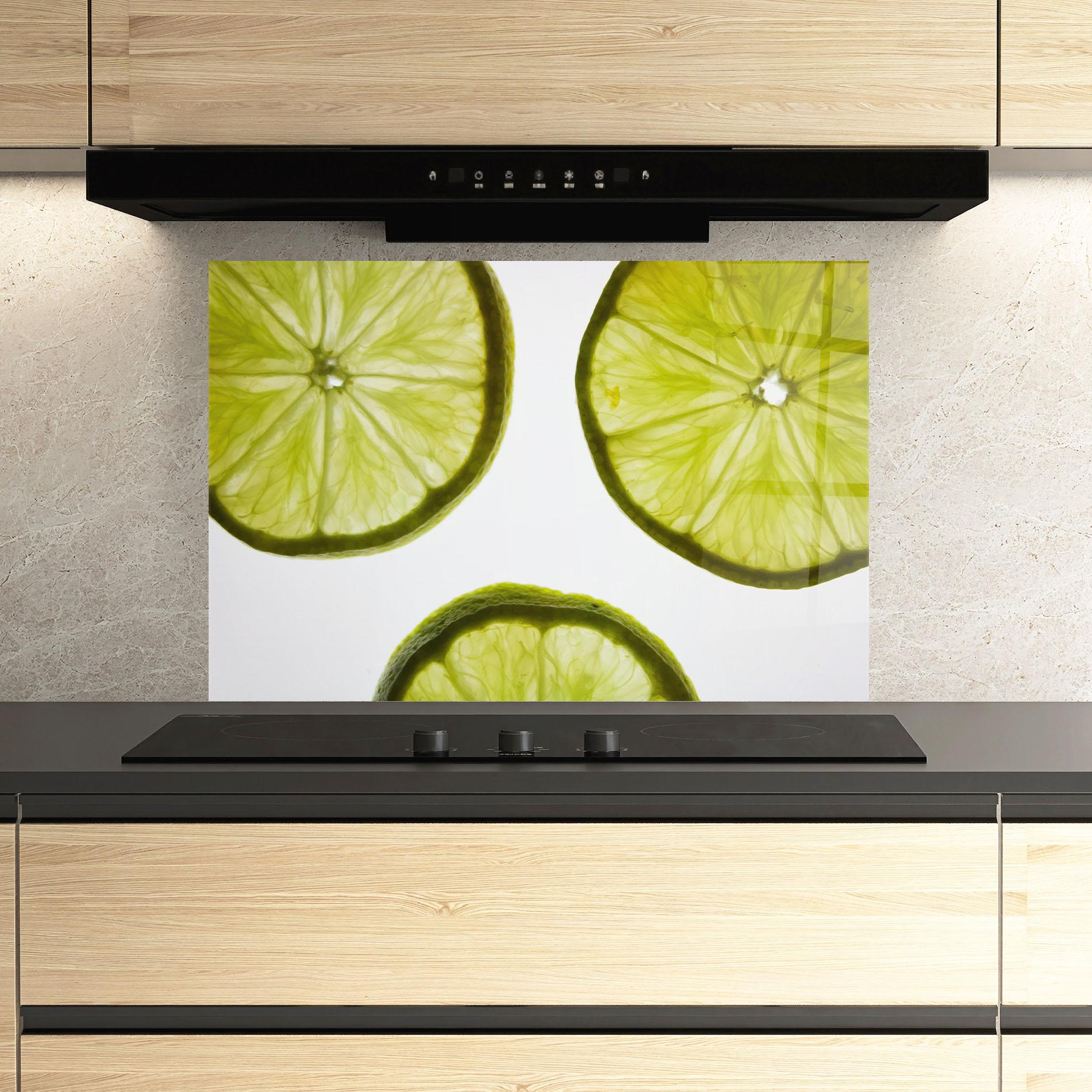 Стъклен панел за кухня Lime Slice mockup 3