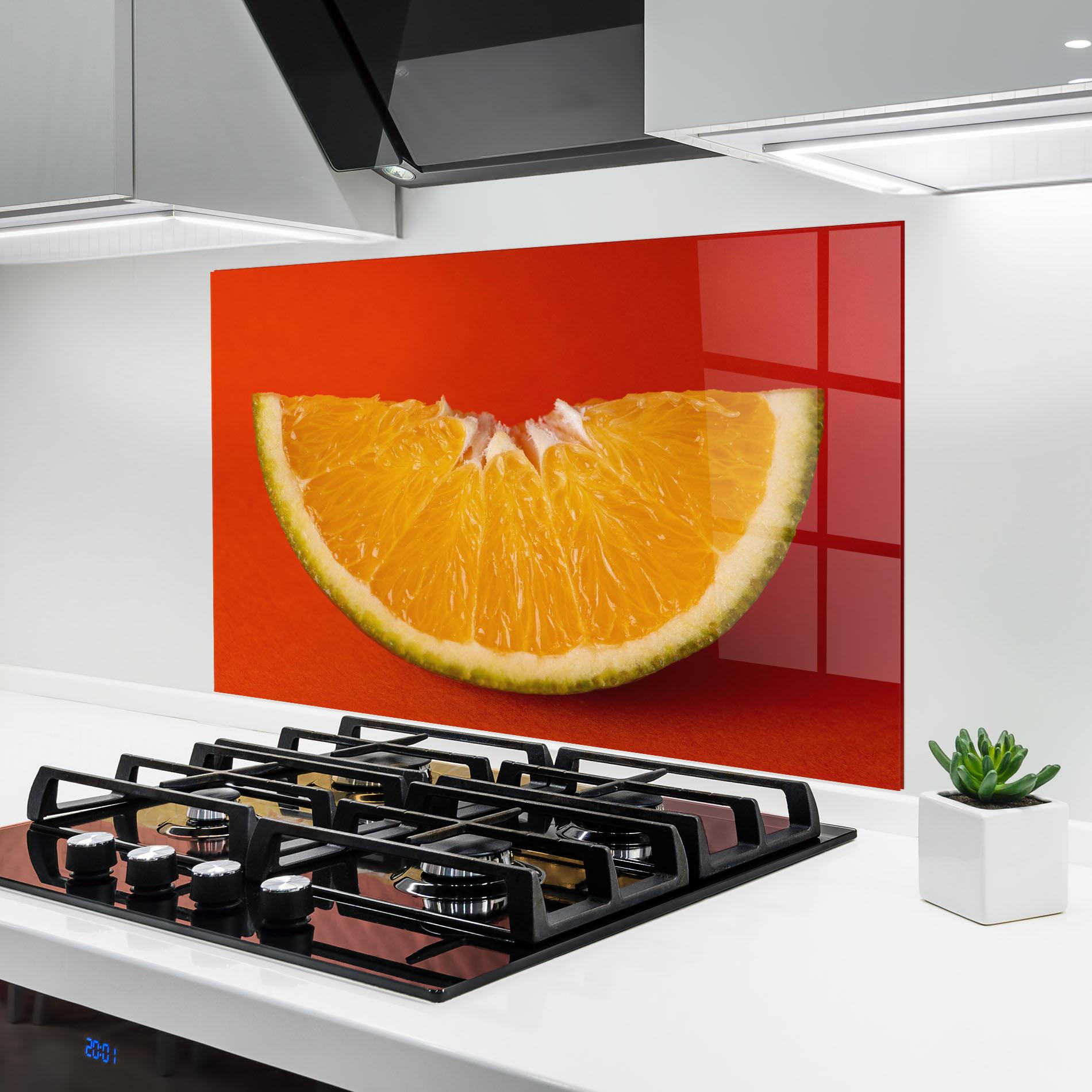 Стъклен панел за кухня Green Orange mockup 6