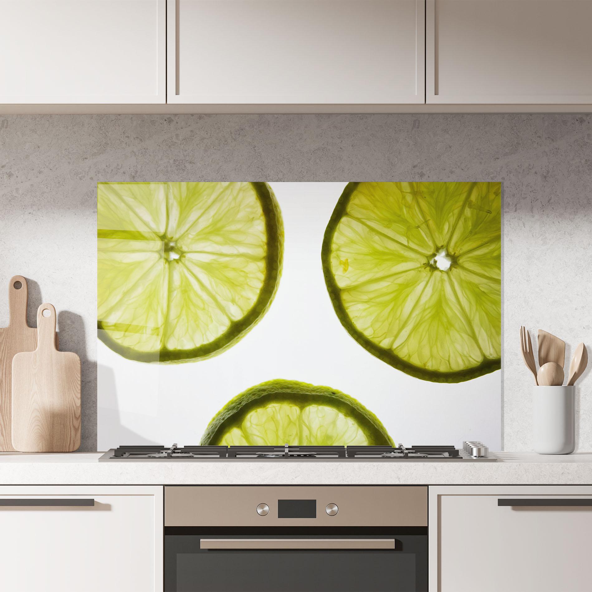 Стъклен панел за кухня Lime Slice mockup 7