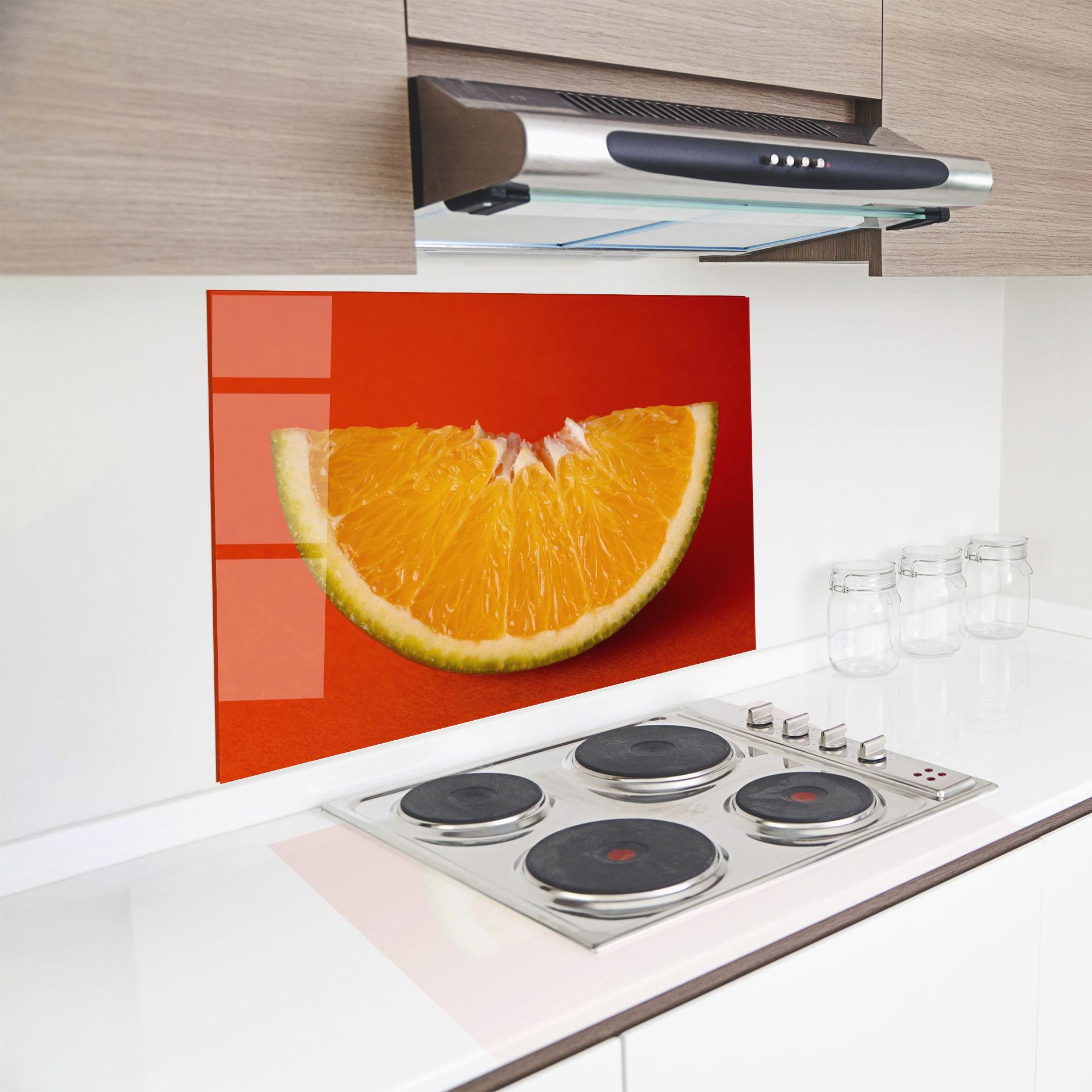 Стъклен панел за кухня Green Orange mockup 8