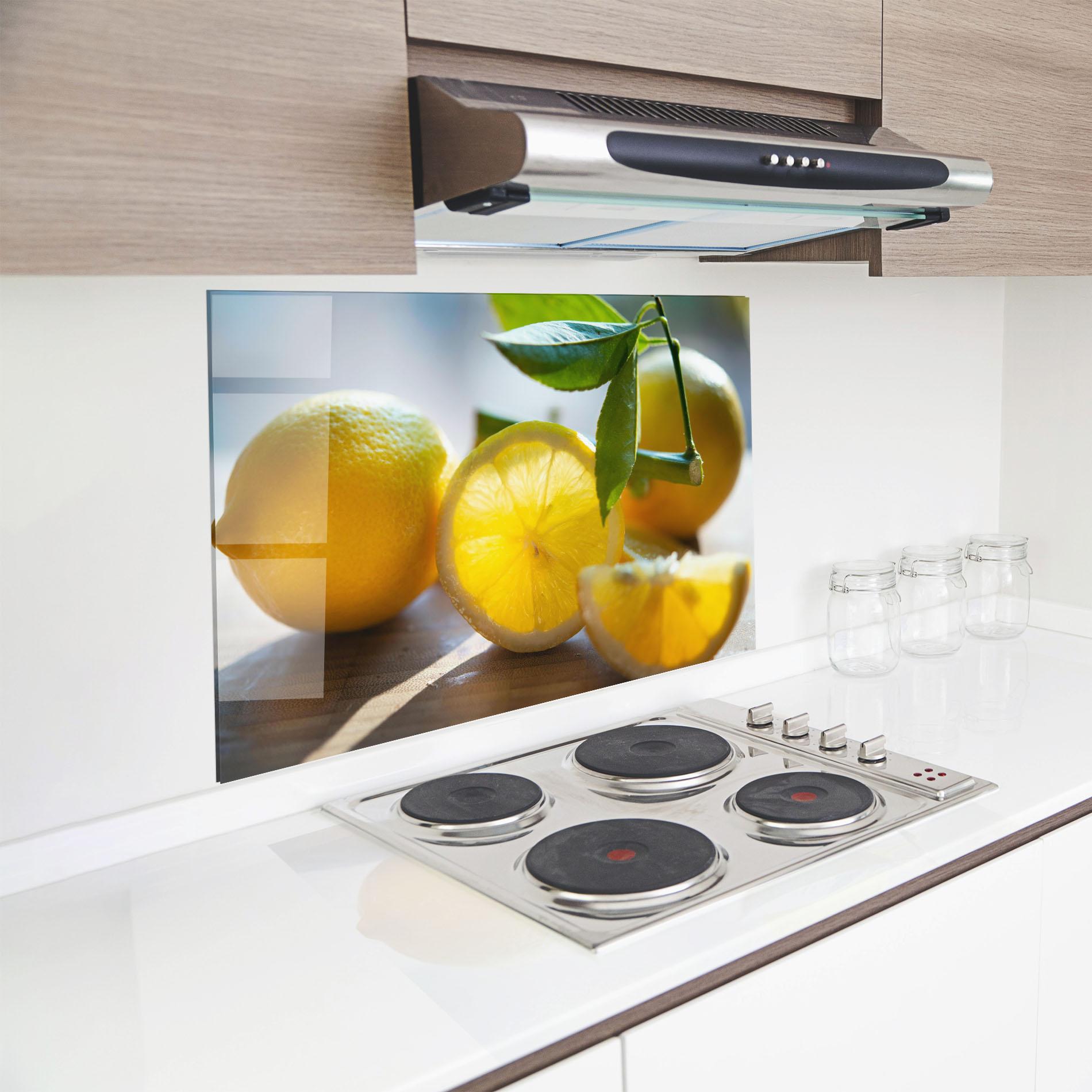 Стъклен панел за кухня Lemon In The Sun mockup 8