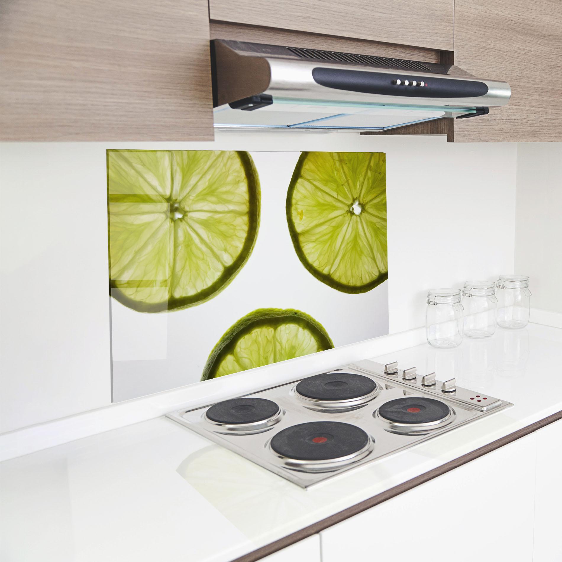 Стъклен панел за кухня Lime Slice mockup 8