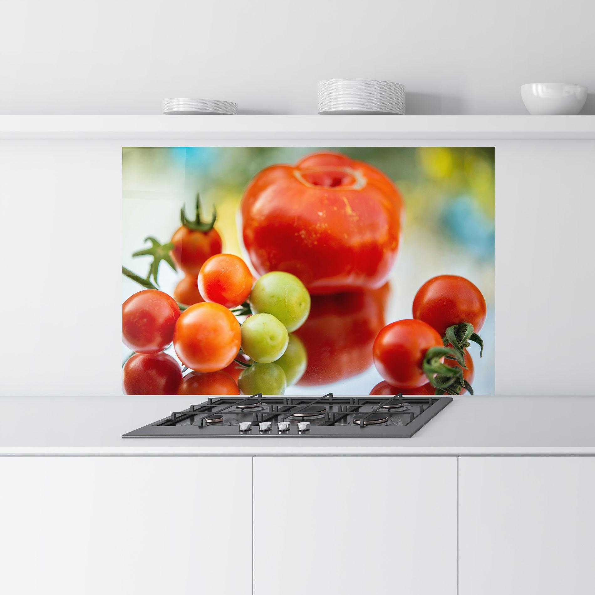 Стъклен панел за кухня Small Tomatoes mockup 9