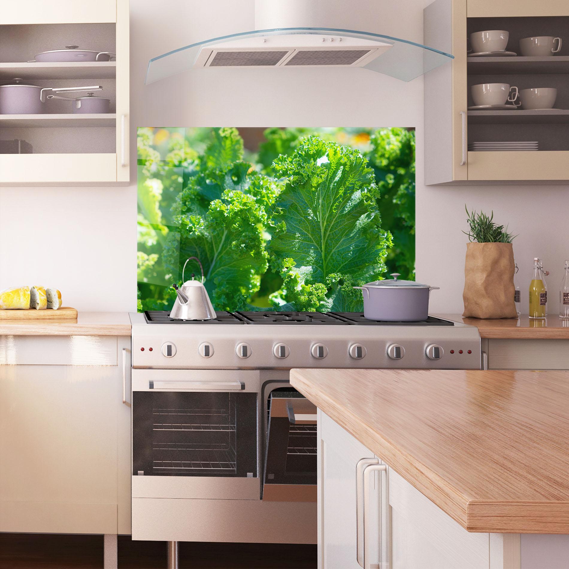 Стъклен панел за кухня Lettuce View mockup 1