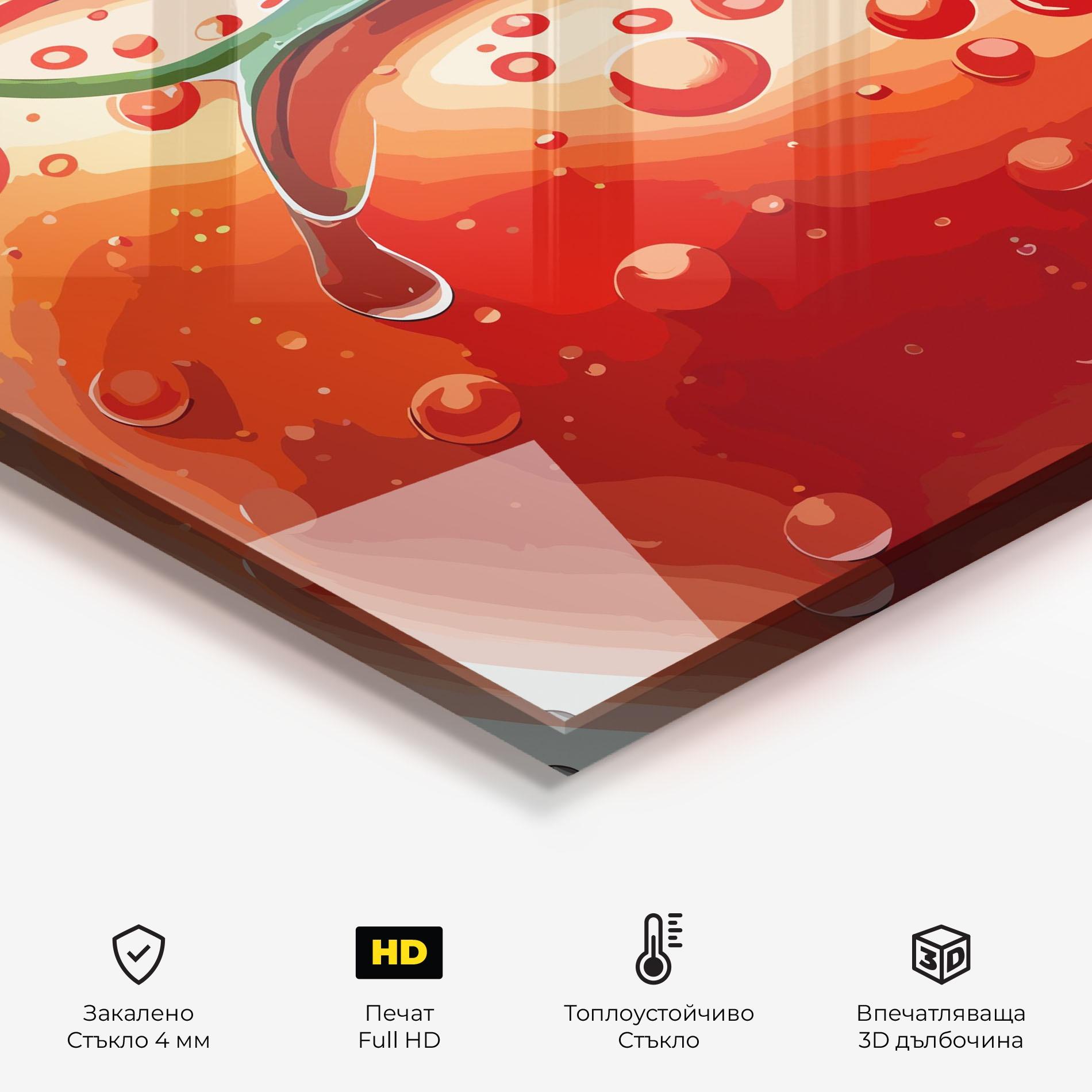 Стъклен панел за кухня Close Tomato mockup 2