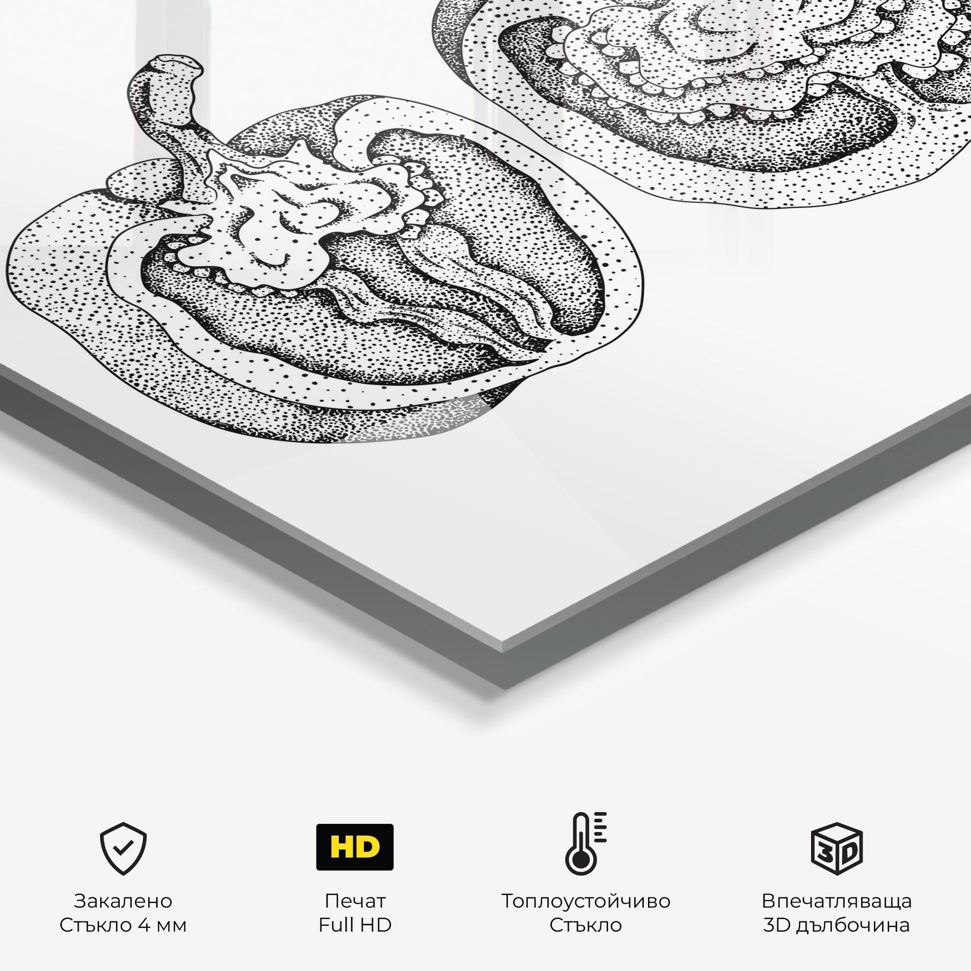 Стъклен панел за кухня Pepper Black Art mockup 2