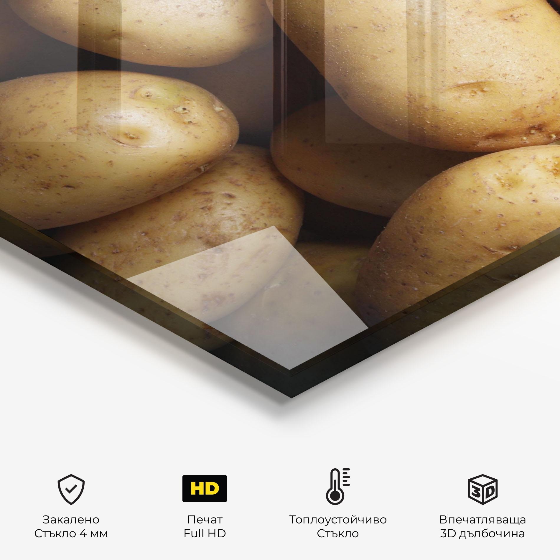 Стъклен панел за кухня Potato View mockup 2