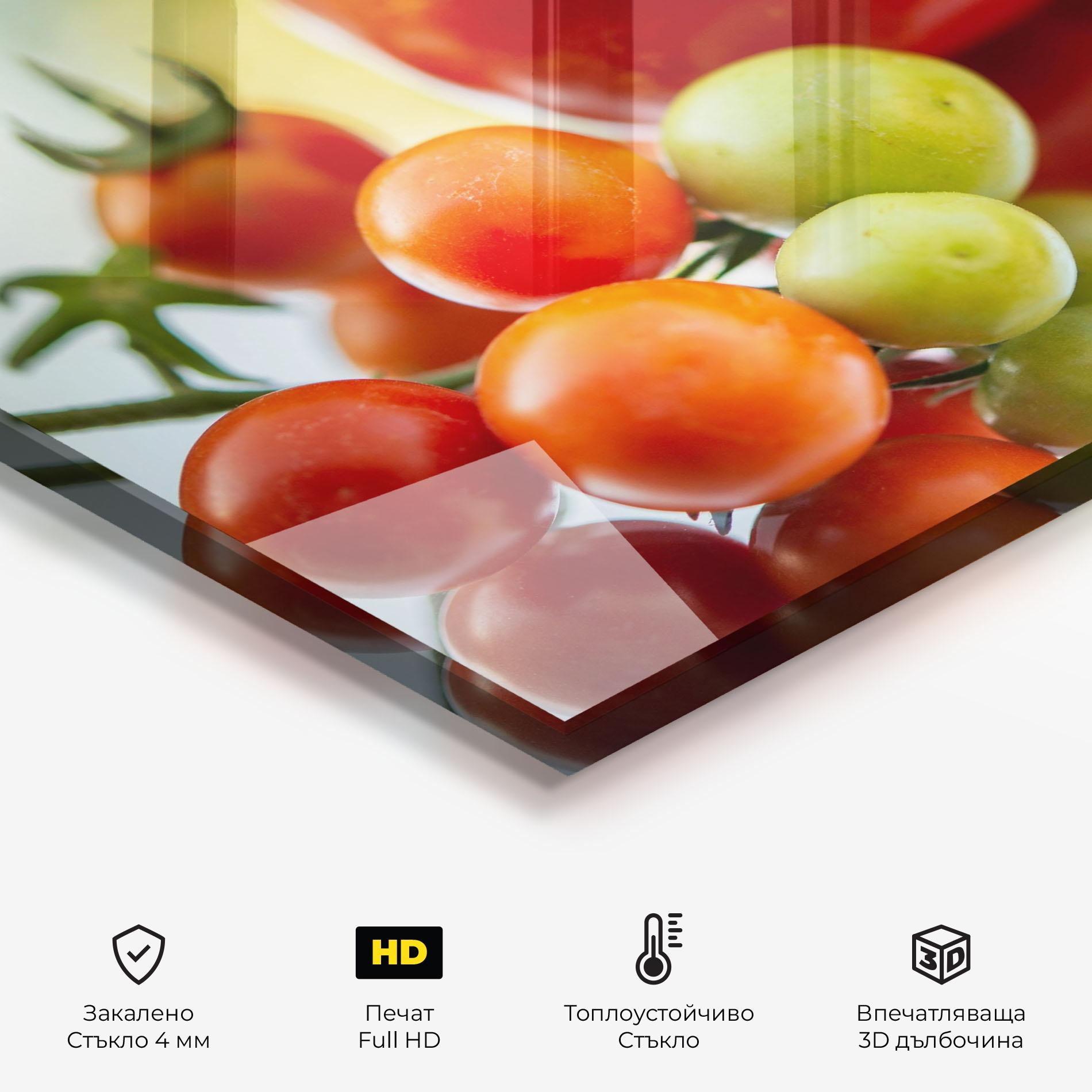 Стъклен панел за кухня Small Tomatoes mockup 2