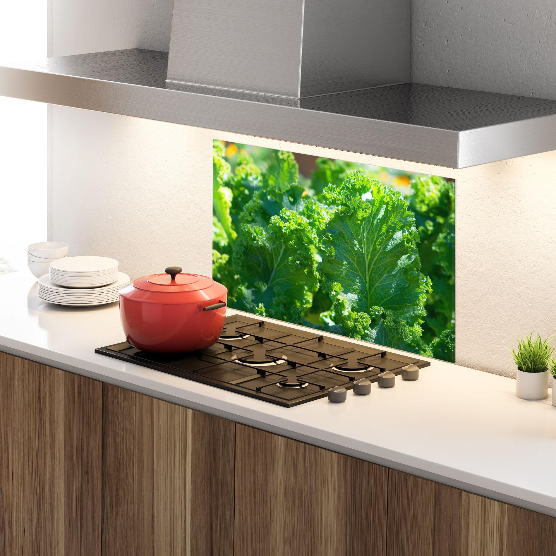 Стъклен панел за кухня Lettuce View mockup 4