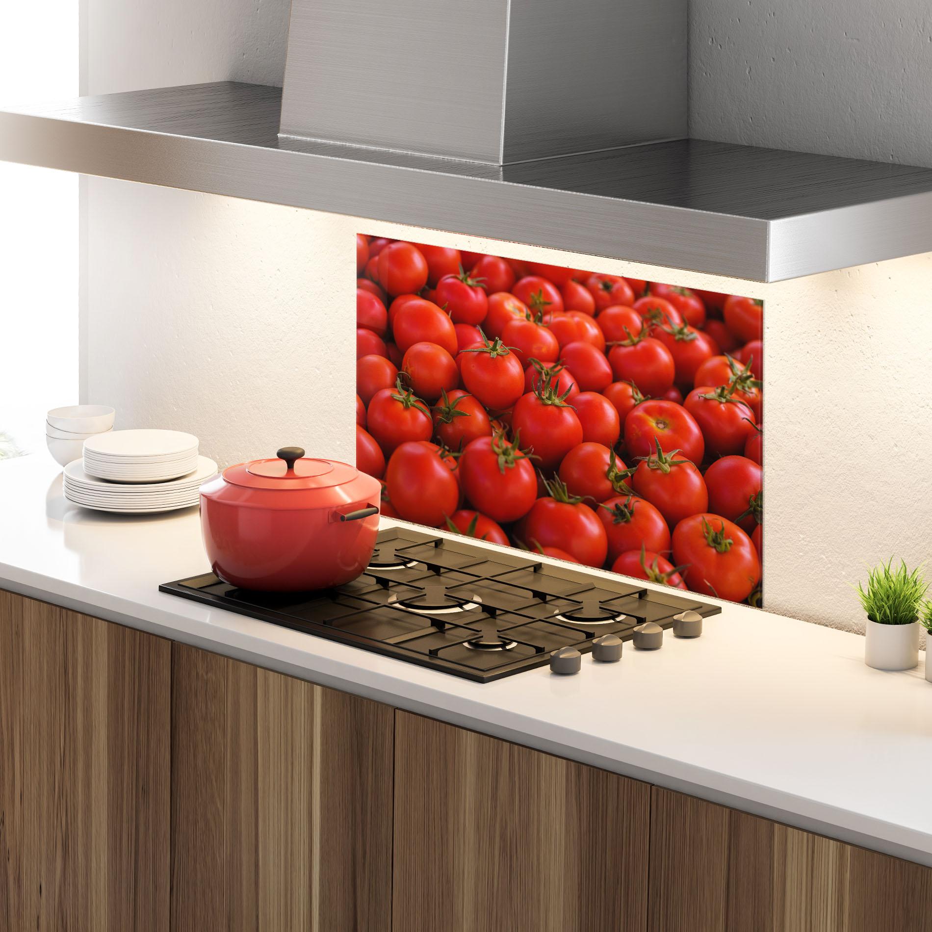 Стъклен панел за кухня Red Tomatoes Mix mockup 4