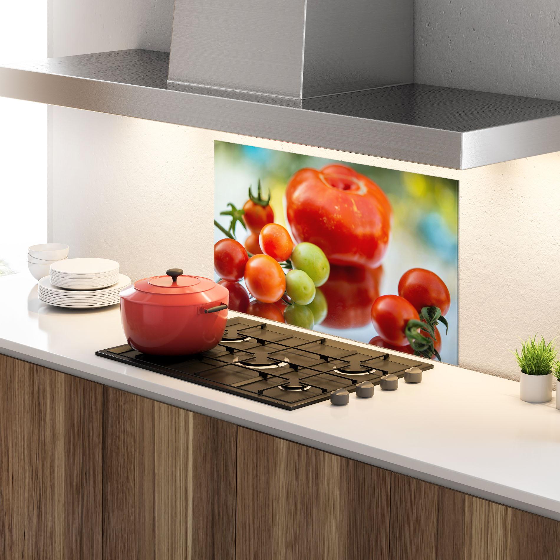 Стъклен панел за кухня Small Tomatoes mockup 4