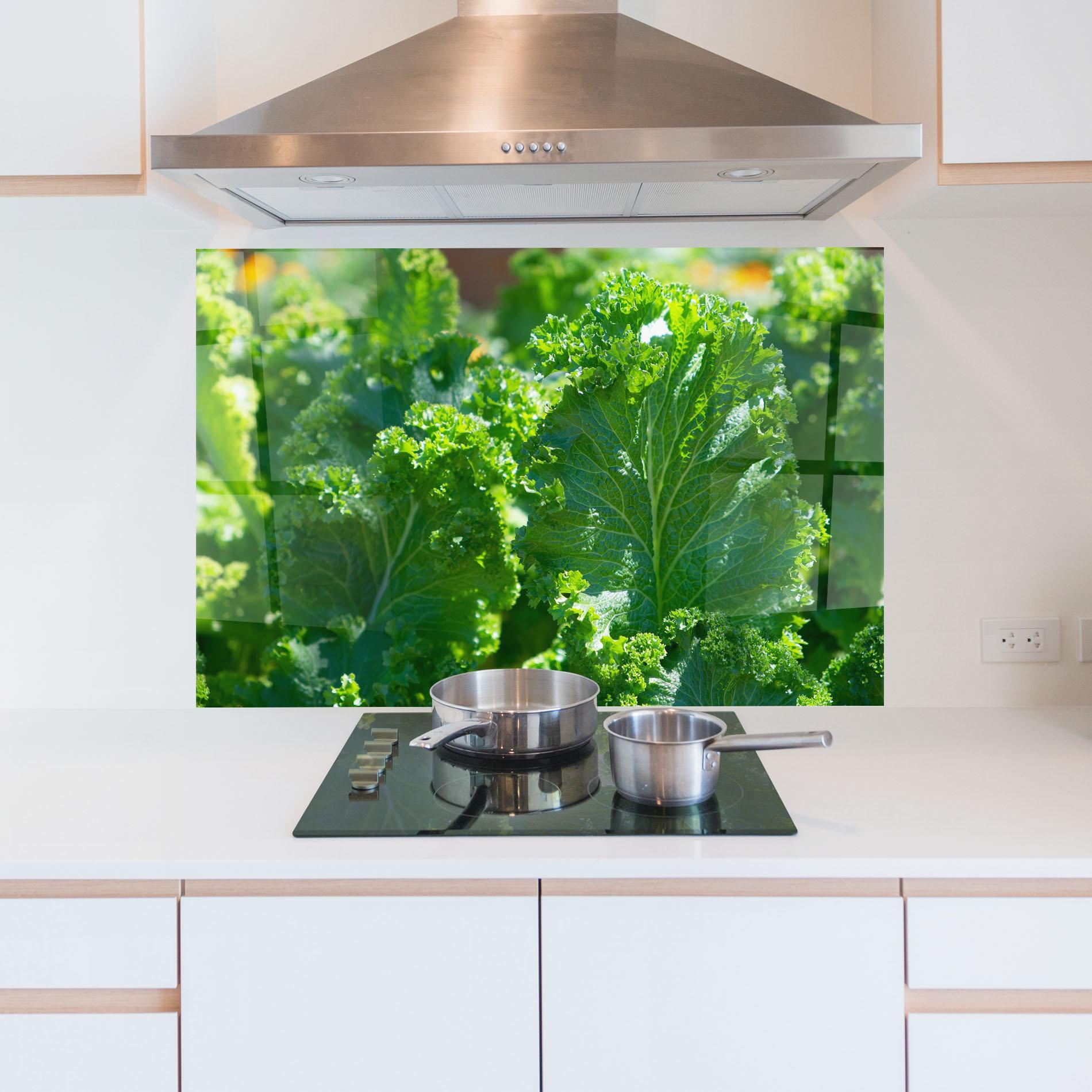 Стъклен панел за кухня Lettuce View mockup 5