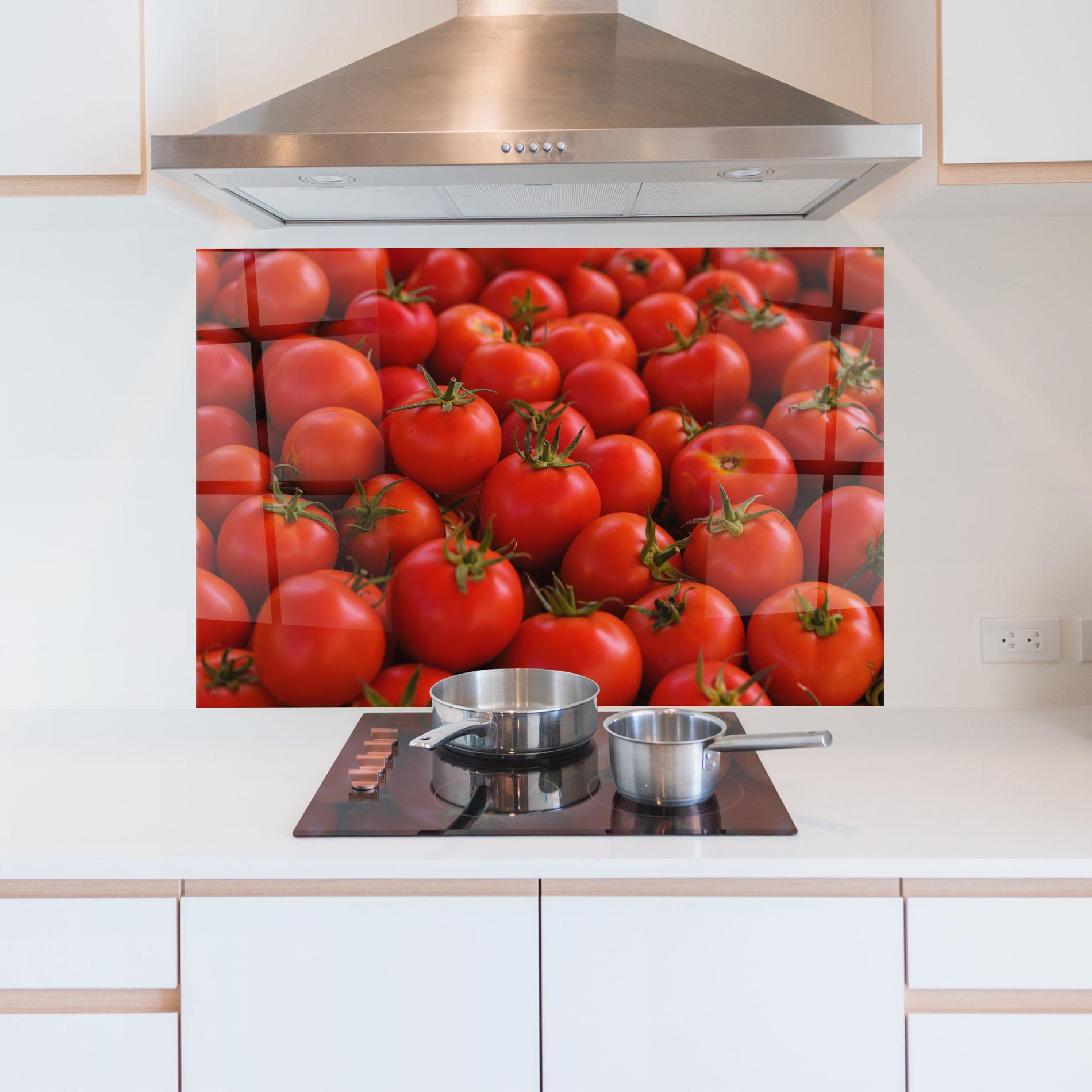 Стъклен панел за кухня Red Tomatoes Mix mockup 5
