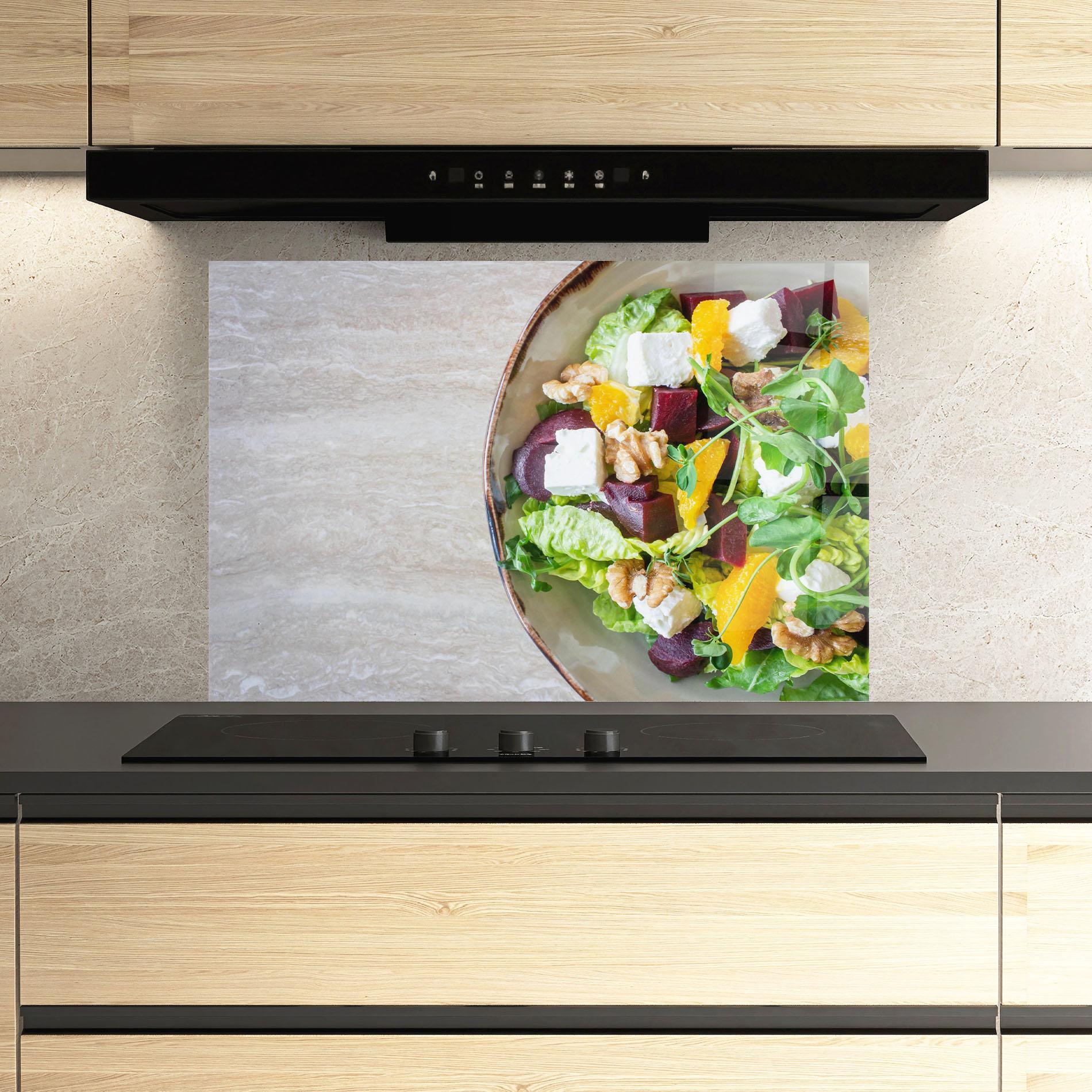 Стъклен панел за кухня Delicious Salad mockup 3