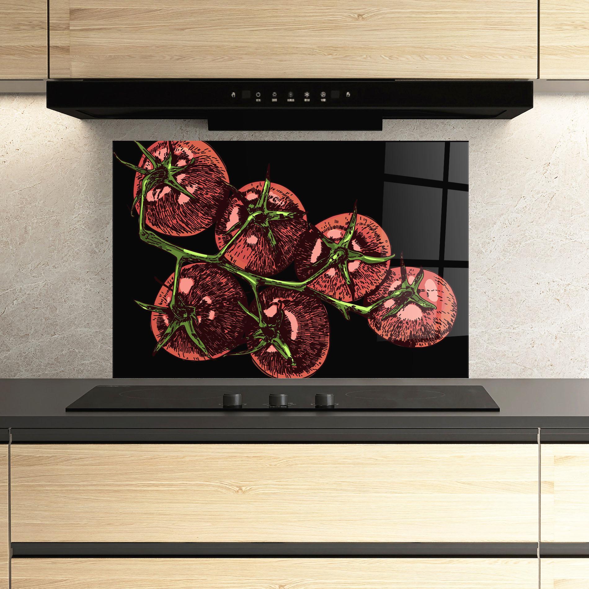 Стъклен панел за кухня Red Pastel Tomato mockup 3