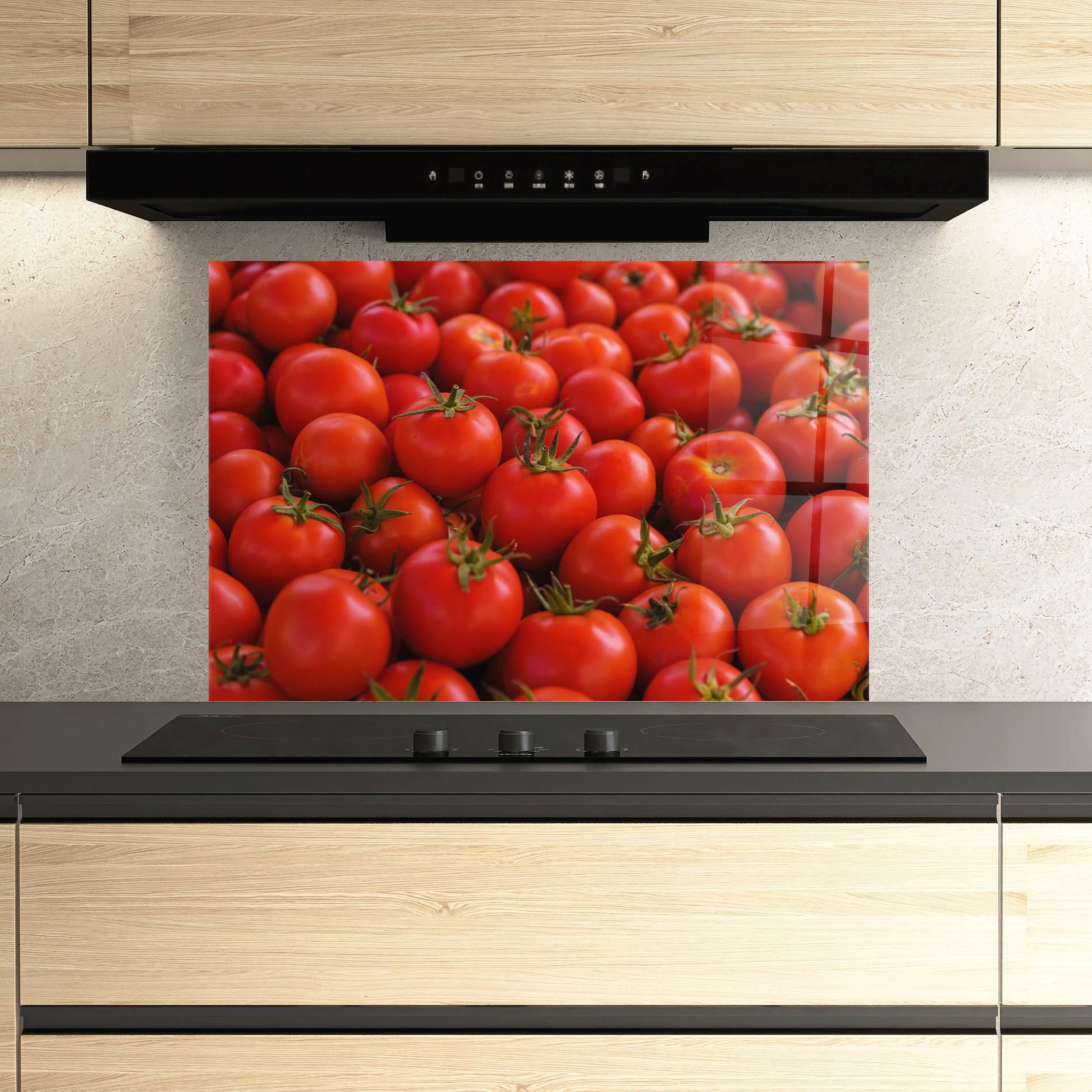 Стъклен панел за кухня Red Tomatoes Mix mockup 3