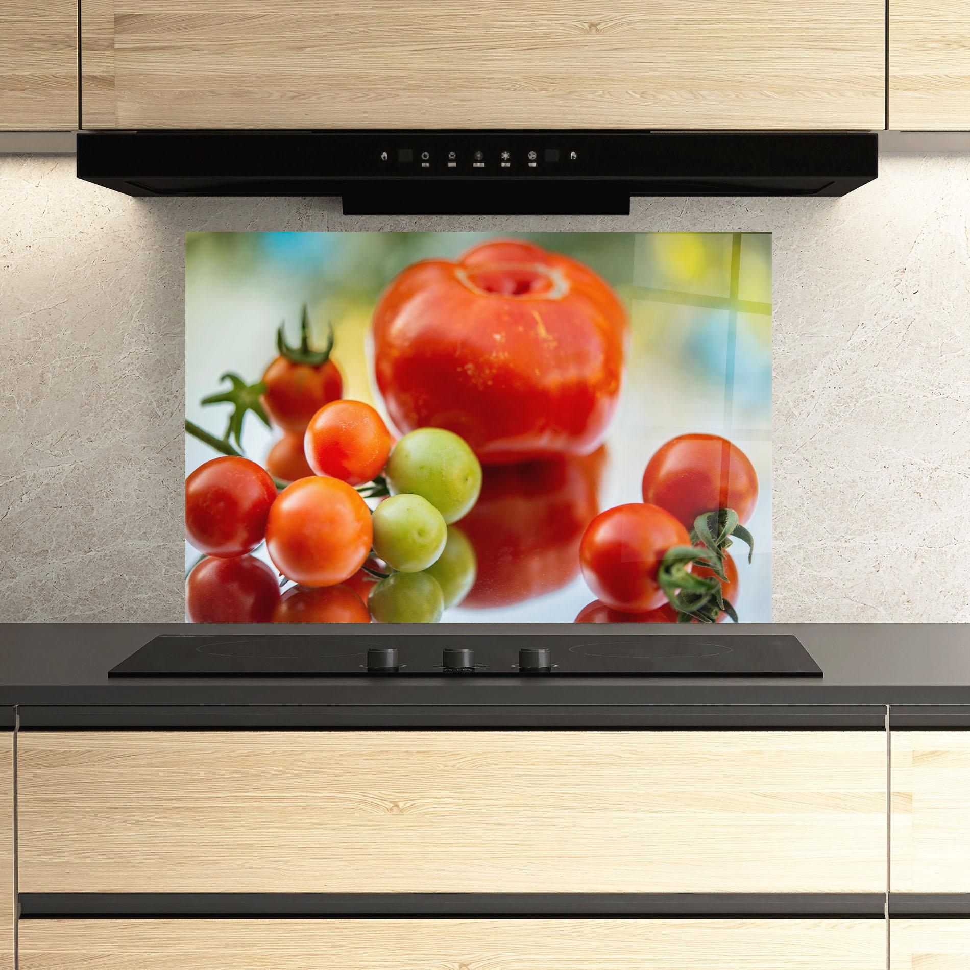 Стъклен панел за кухня Small Tomatoes mockup 3