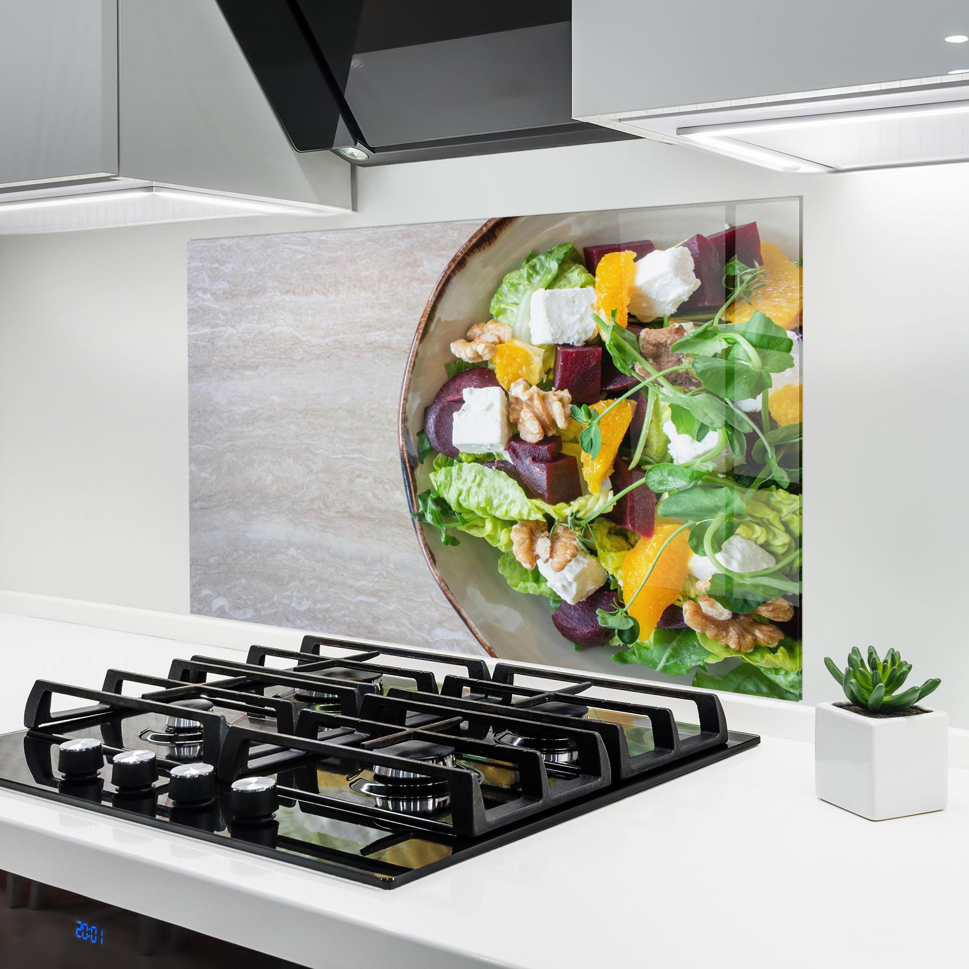 Стъклен панел за кухня Delicious Salad mockup 6