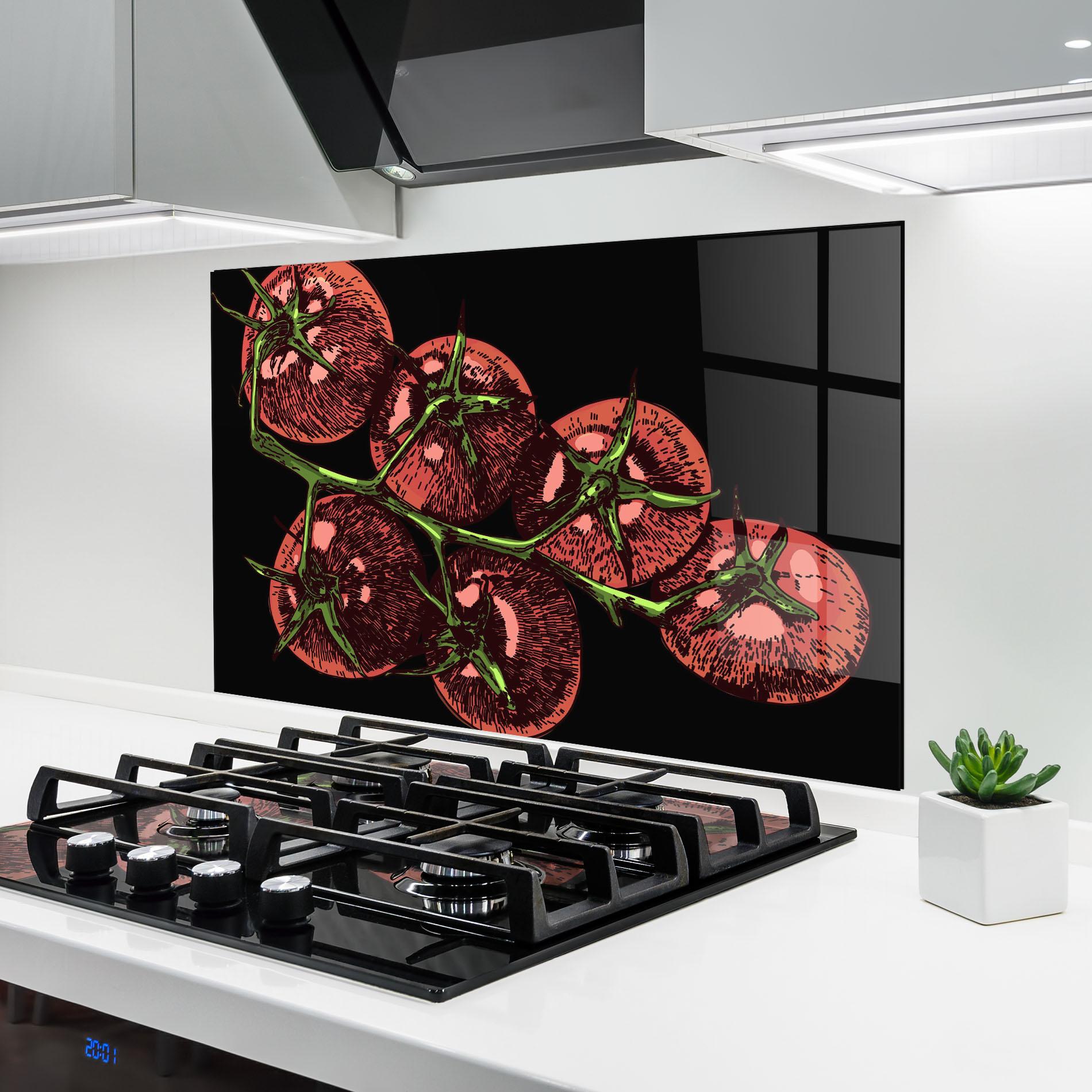 Стъклен панел за кухня Red Pastel Tomato mockup 6