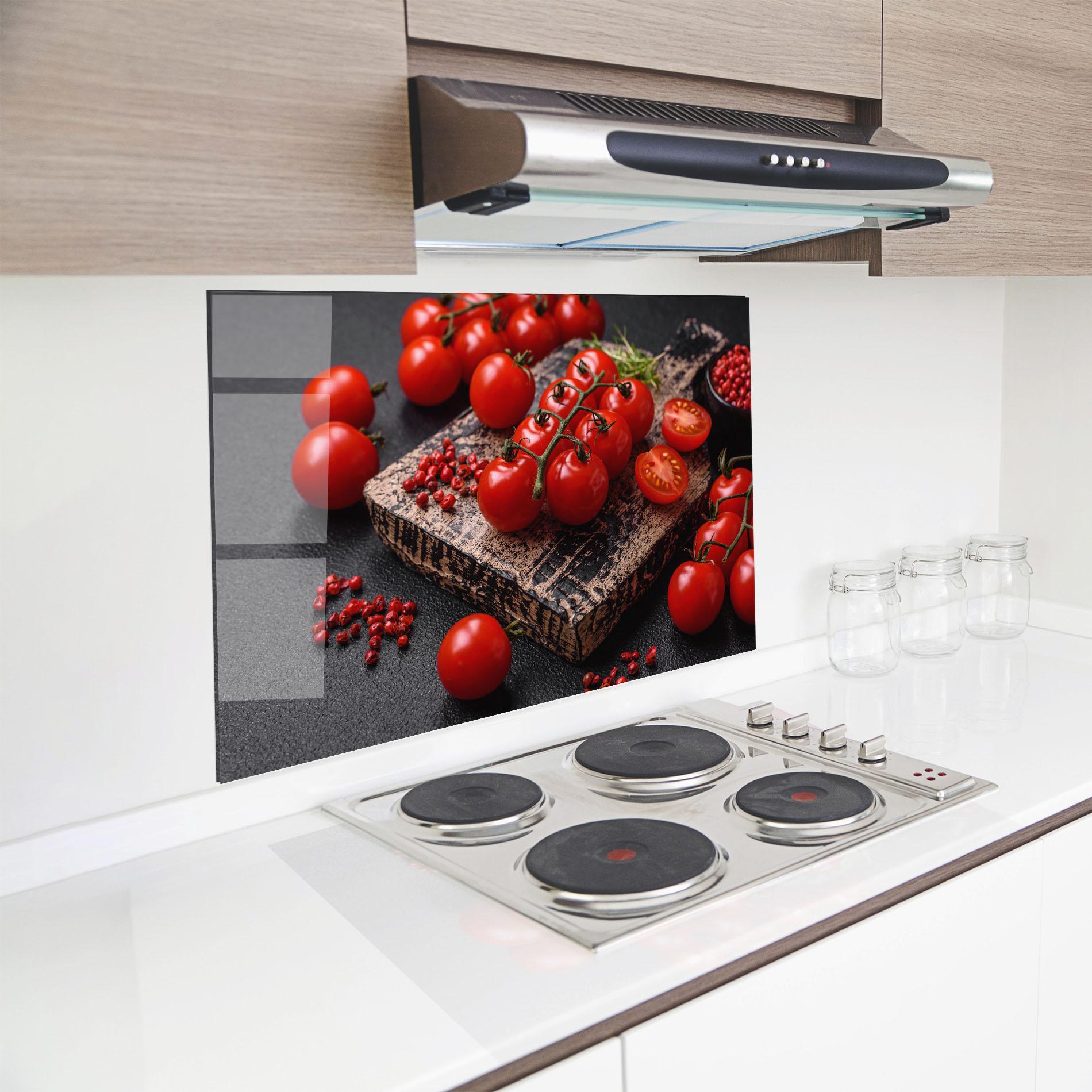 Стъклен панел за кухня Fresh Cherry Tomatoes mockup 8