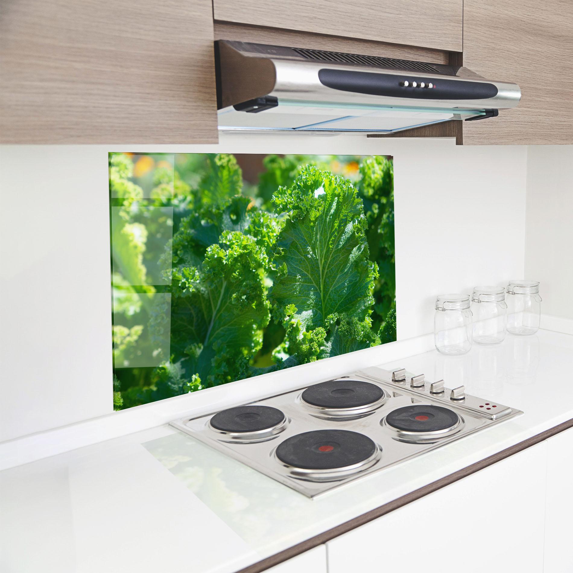 Стъклен панел за кухня Lettuce View mockup 8