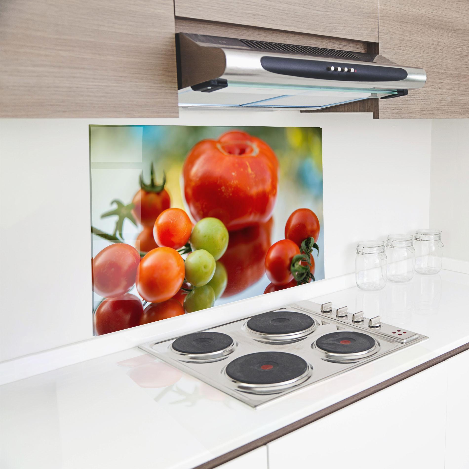 Стъклен панел за кухня Small Tomatoes mockup 8