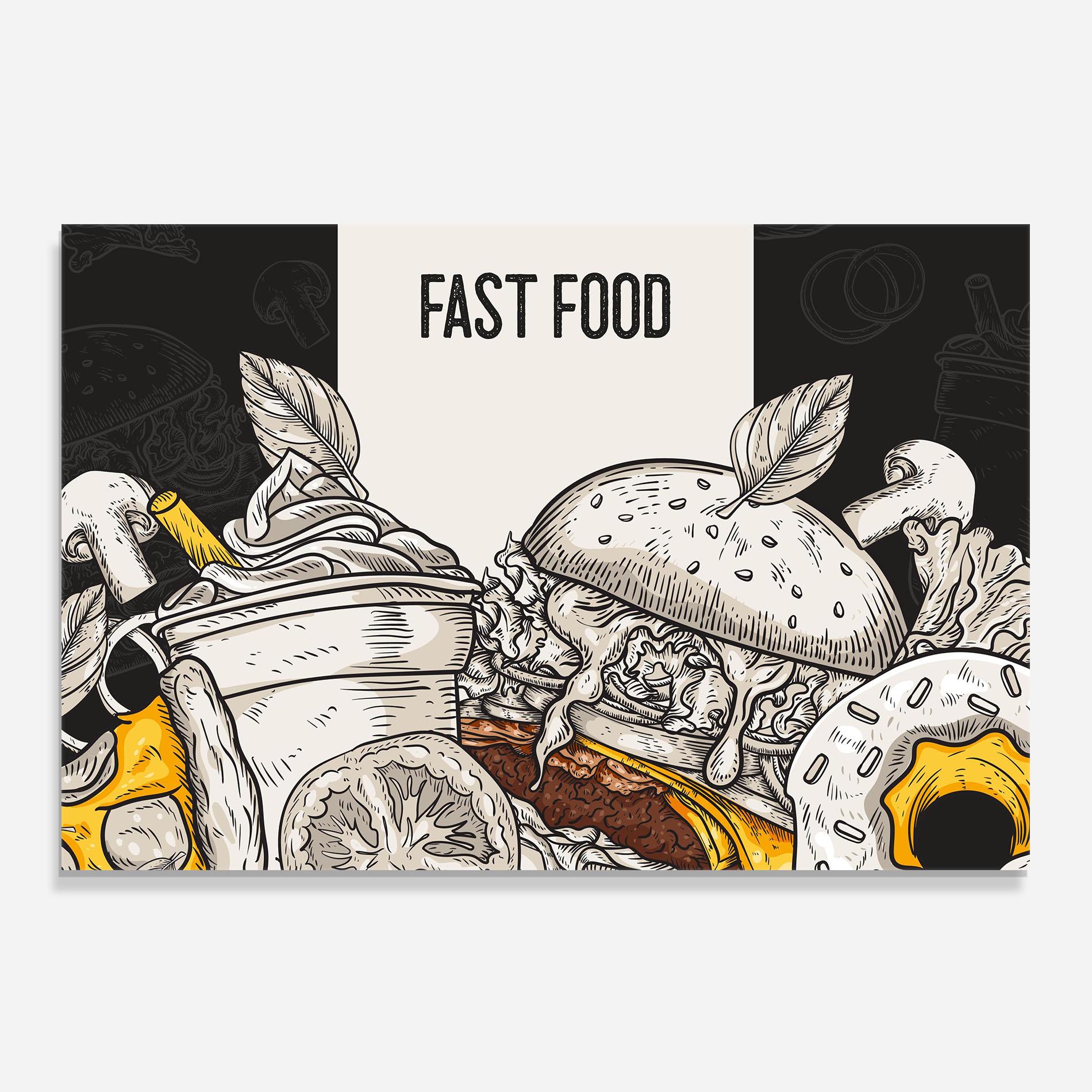 Стъклен панел за кухня Fast Food mockup 0