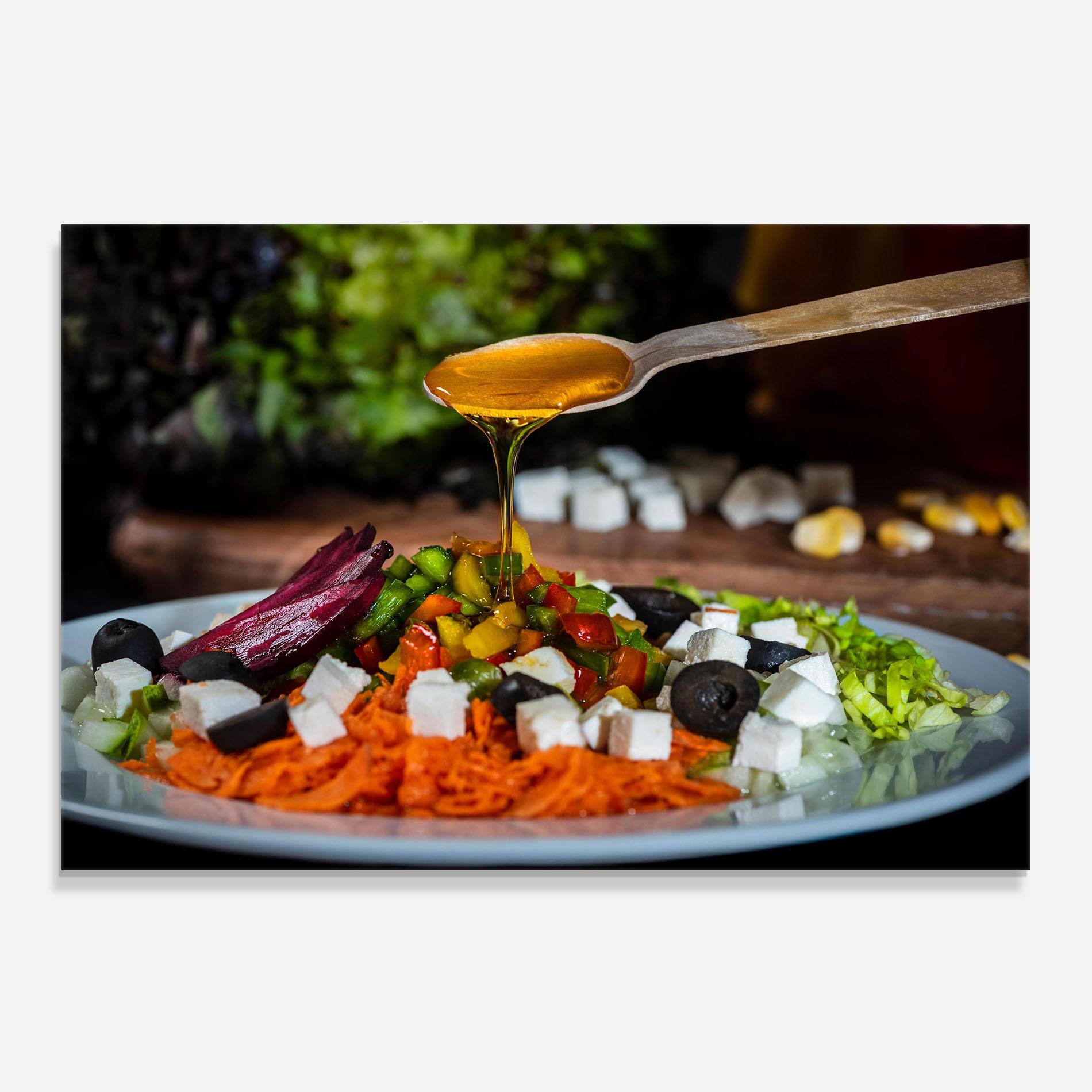 Стъклен панел за кухня Honey Over Food mockup 0