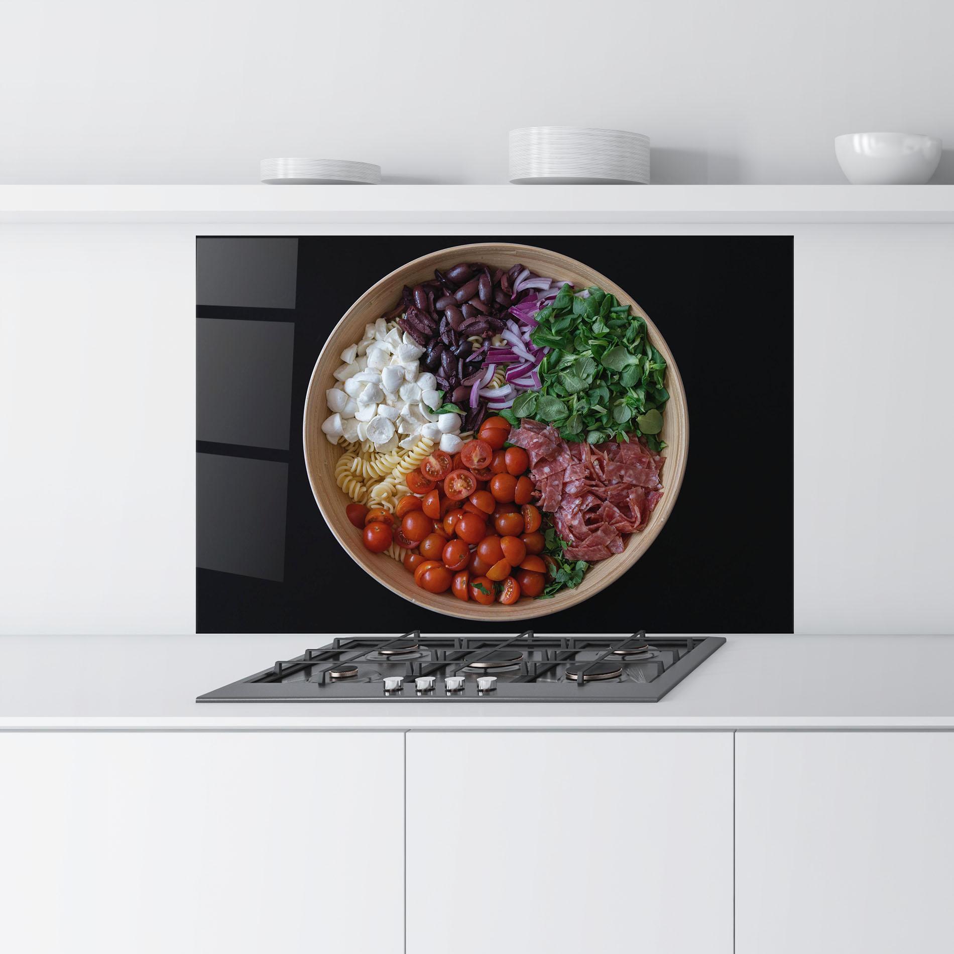 Стъклен панел за кухня Mozzarella Salad mockup 9