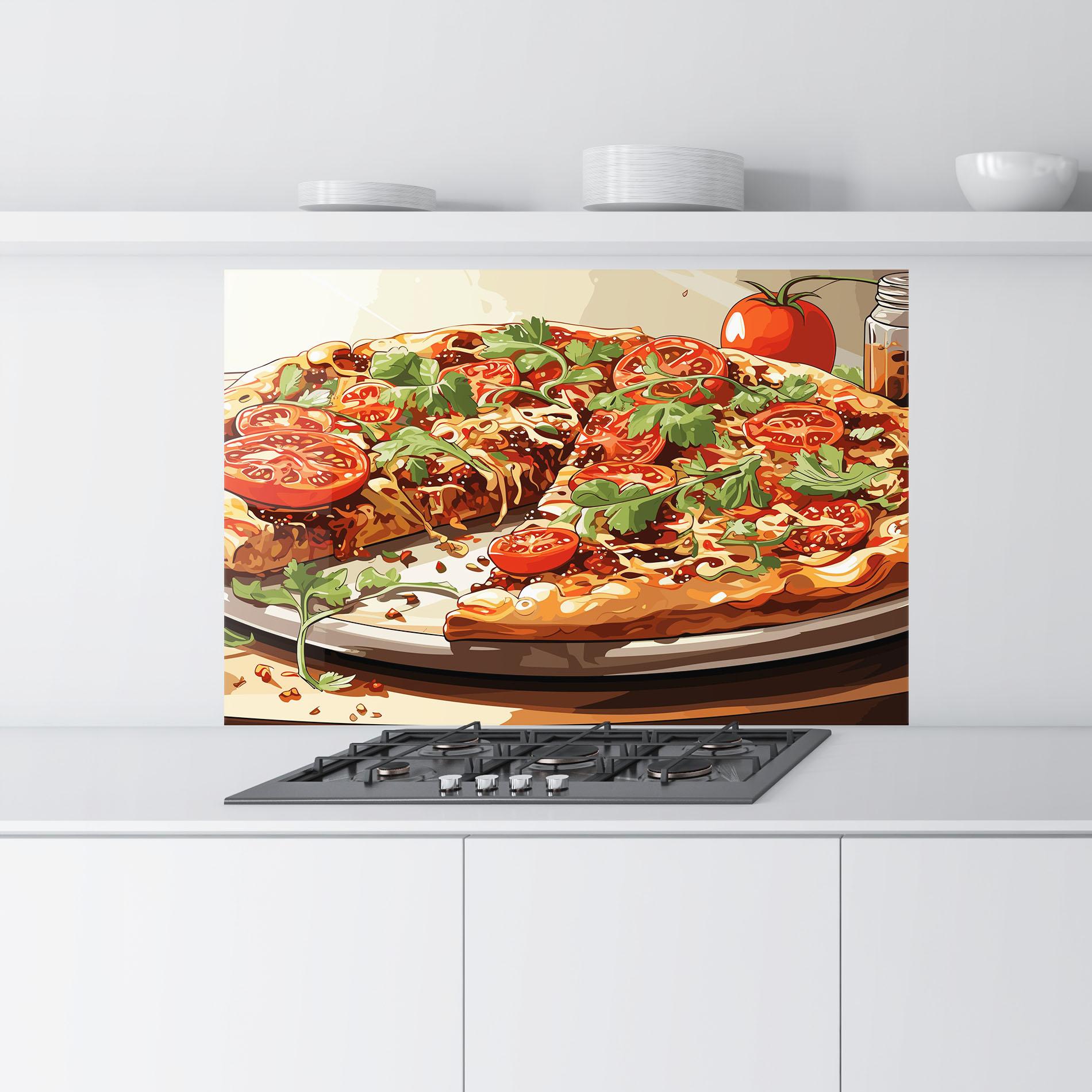 Стъклен панел за кухня Pizza View mockup 9