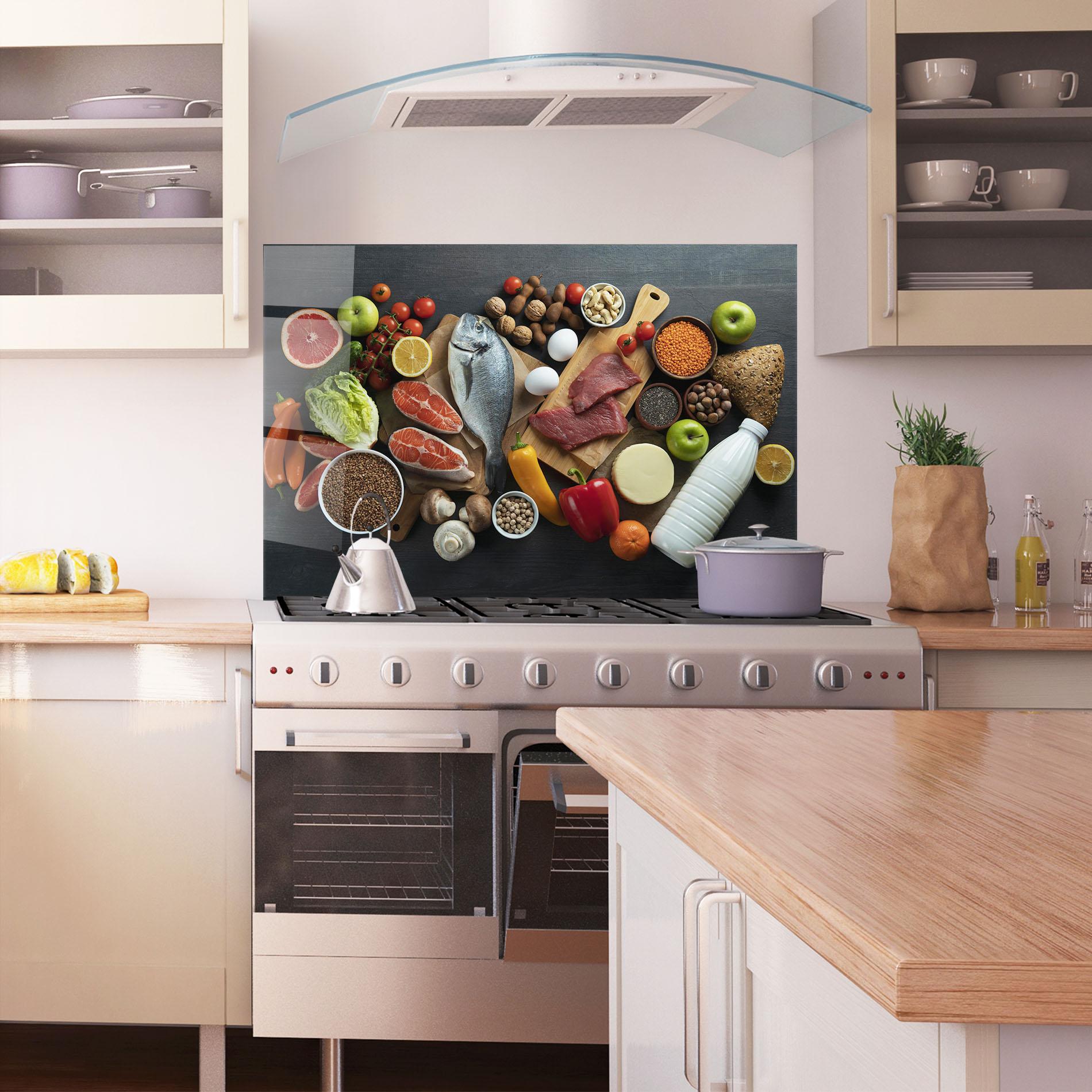 Стъклен панел за кухня Food Ingredients mockup 1