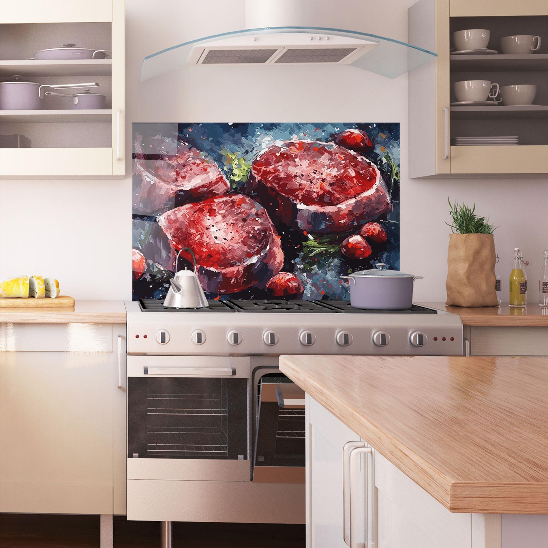 Стъклен панел за кухня Meat Art mockup 1