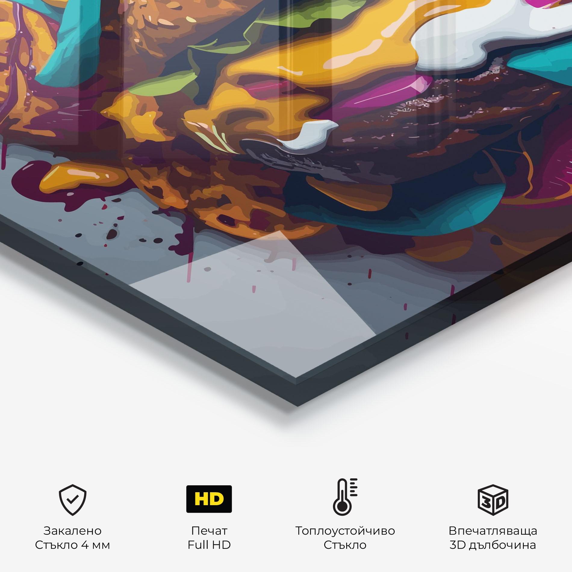 Стъклен панел за кухня Burger Color Mix mockup 2