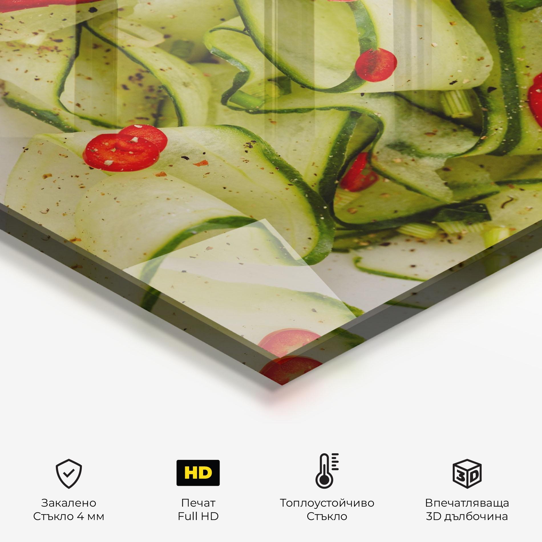 Стъклен панел за кухня Cucumber Food mockup 2