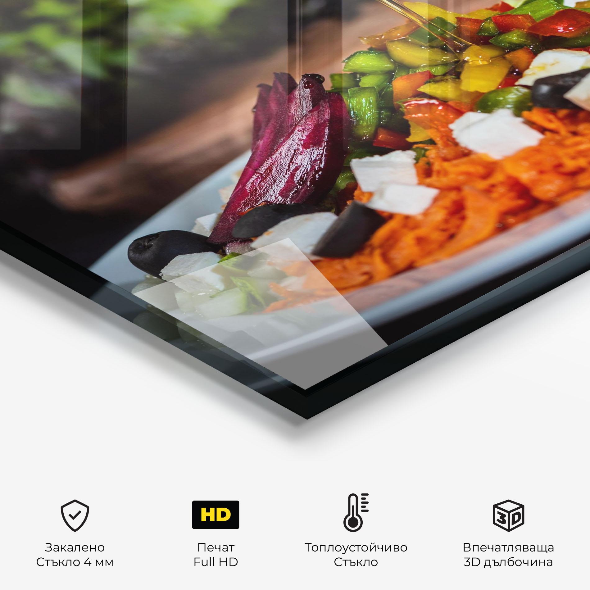 Стъклен панел за кухня Honey Over Food mockup 2