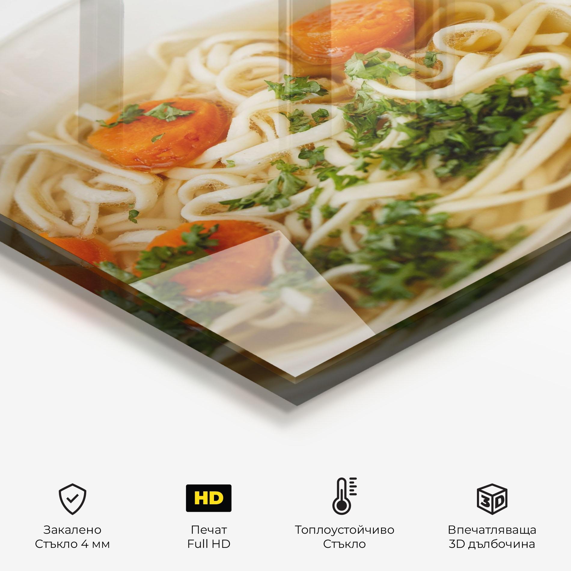 Стъклен панел за кухня Soup mockup 2