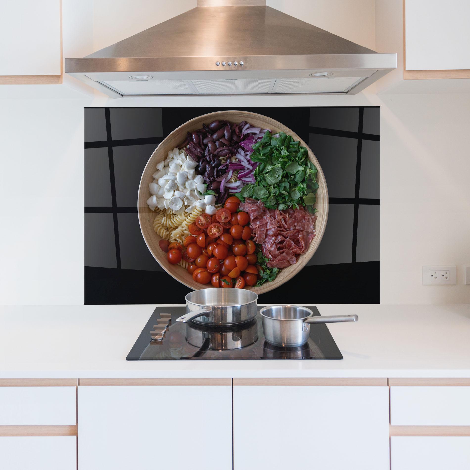 Стъклен панел за кухня Mozzarella Salad mockup 5