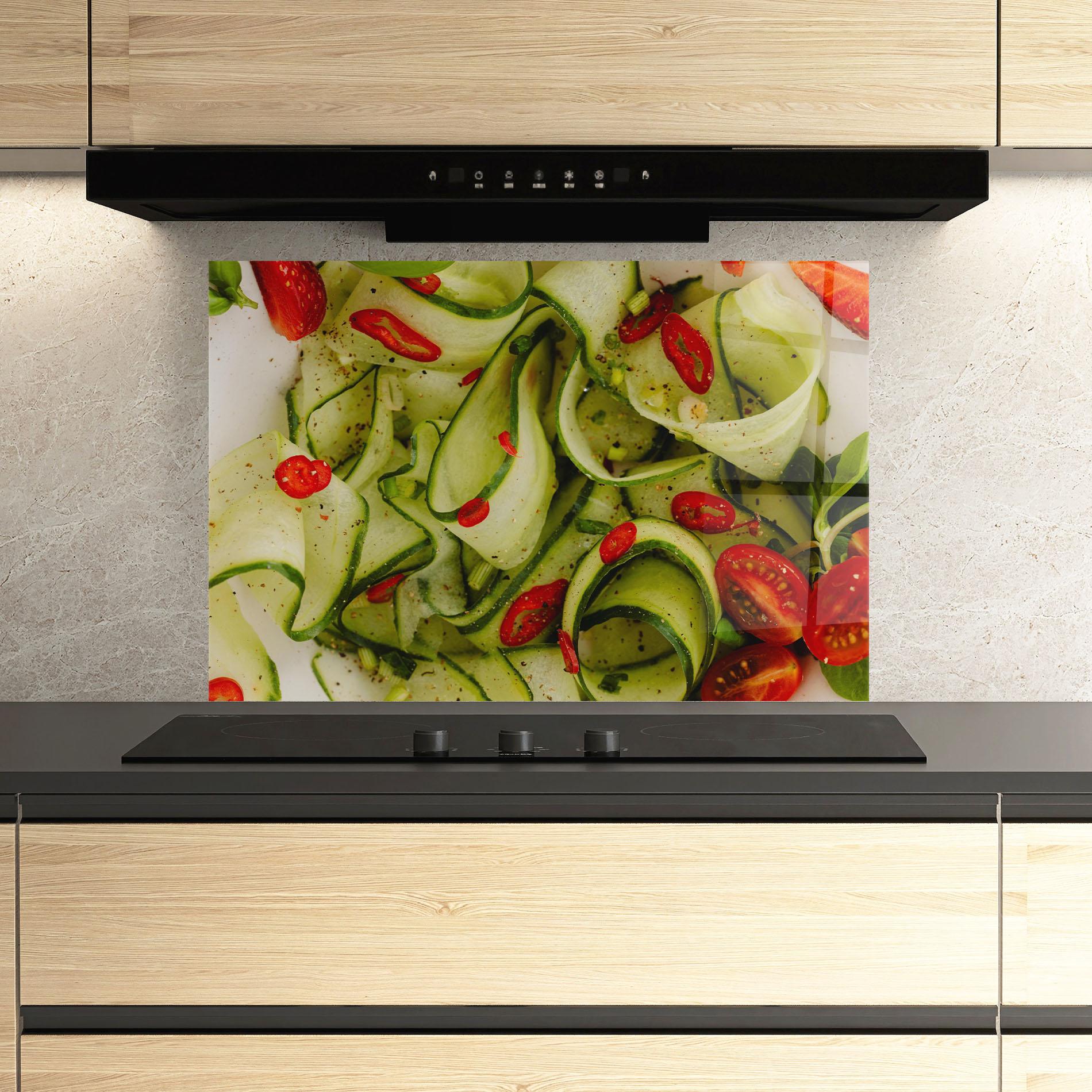 Стъклен панел за кухня Cucumber Food mockup 3